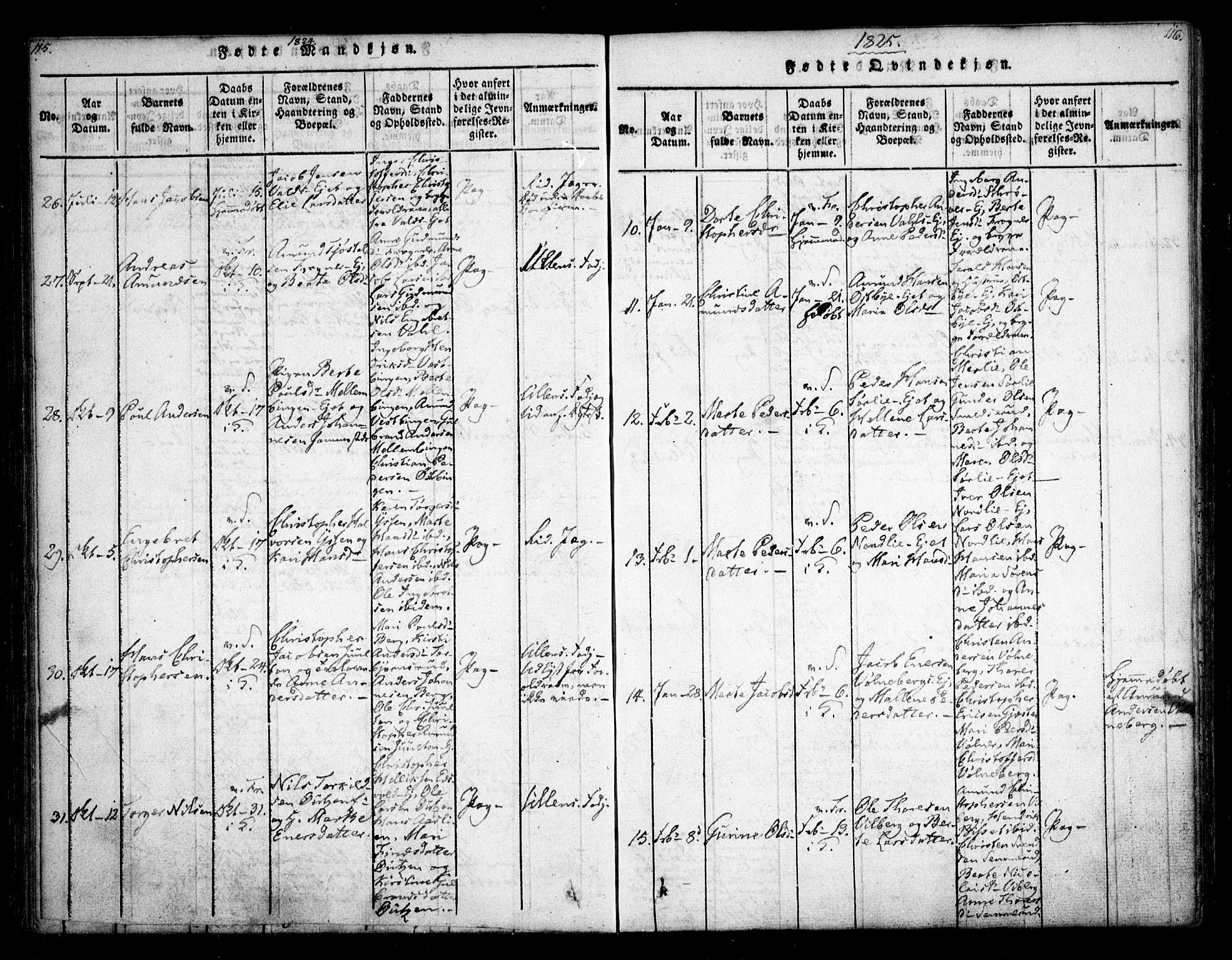 Sørum prestekontor Kirkebøker, AV/SAO-A-10303/F/Fa/L0003: Parish register (official) no. I 3, 1814-1829, p. 115-116