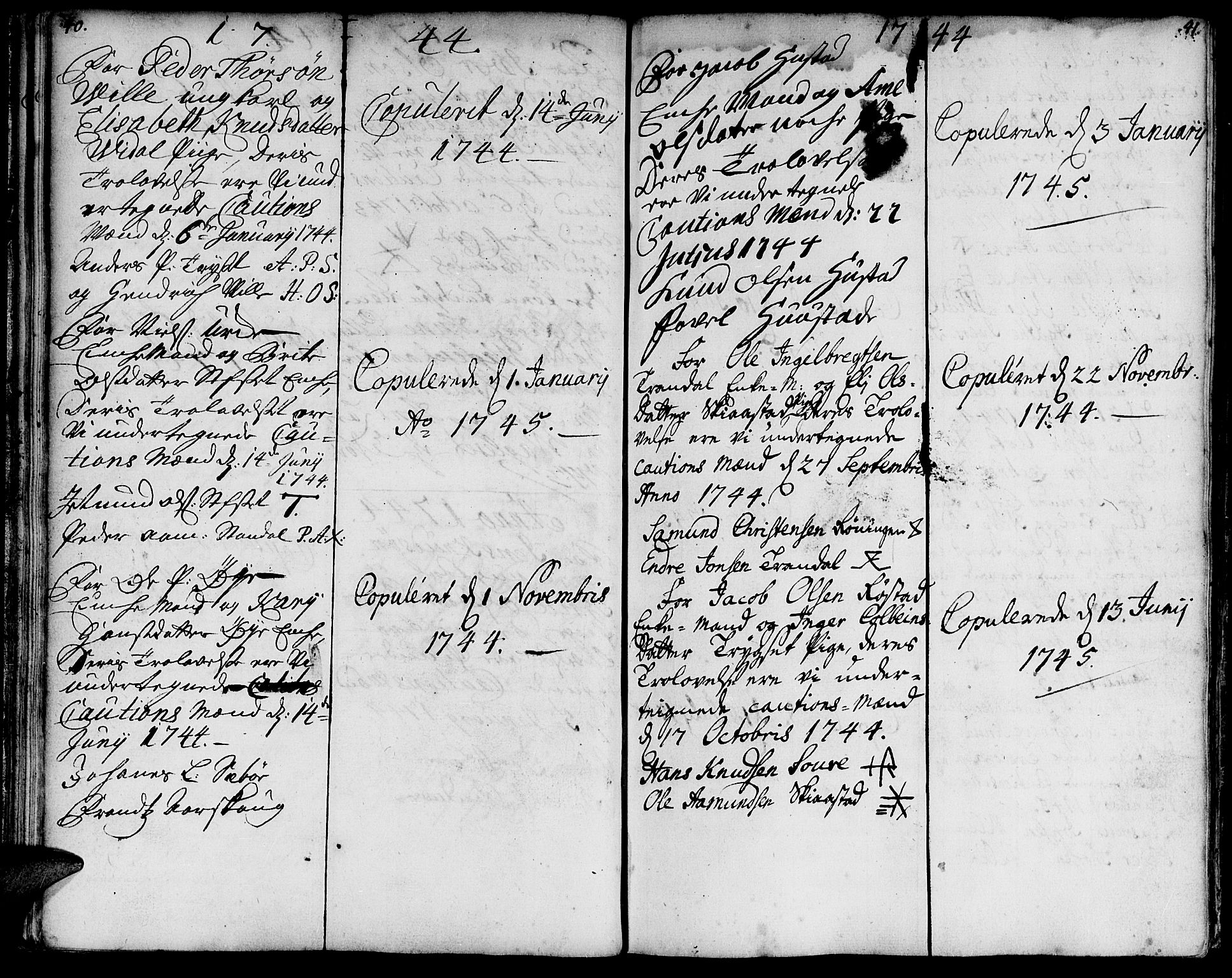Ministerialprotokoller, klokkerbøker og fødselsregistre - Møre og Romsdal, AV/SAT-A-1454/515/L0205: Parish register (official) no. 515A01, 1733-1764, p. 40-41