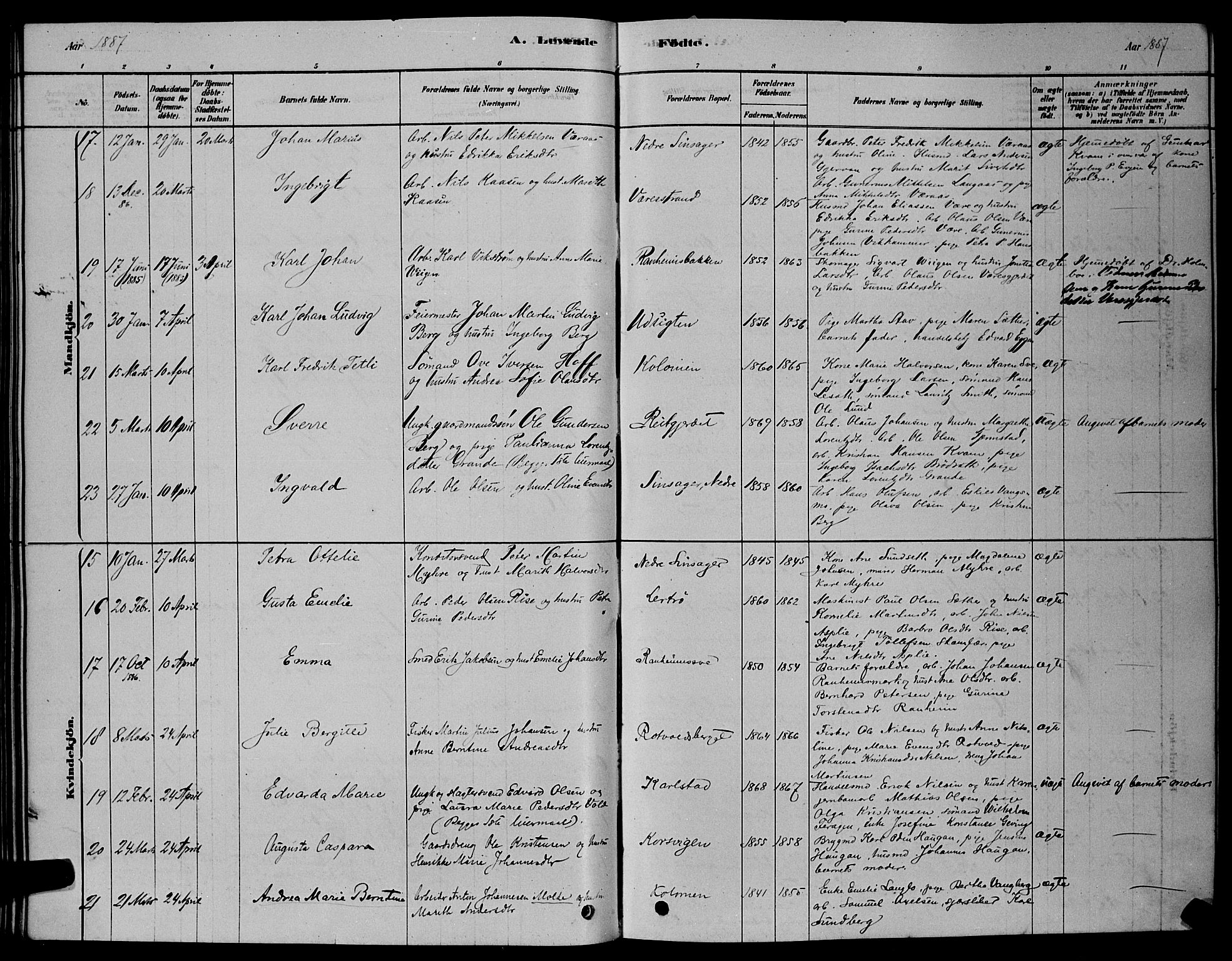 Ministerialprotokoller, klokkerbøker og fødselsregistre - Sør-Trøndelag, AV/SAT-A-1456/606/L0312: Parish register (copy) no. 606C08, 1878-1894