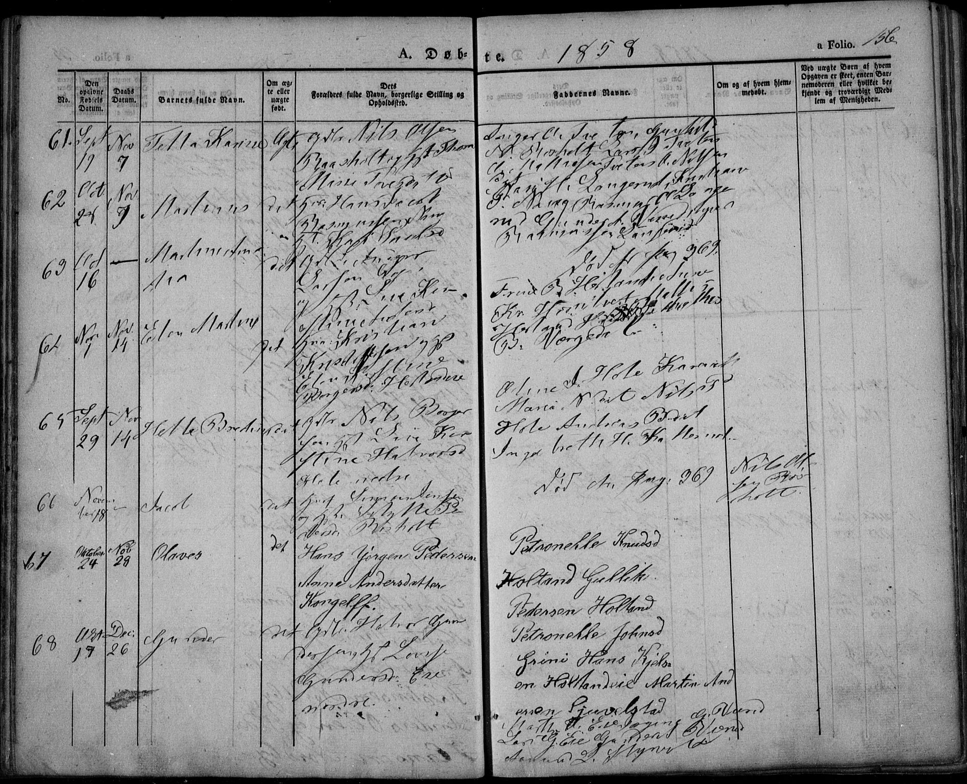 Lardal kirkebøker, AV/SAKO-A-350/F/Fa/L0006: Parish register (official) no. I 6, 1835-1860, p. 156