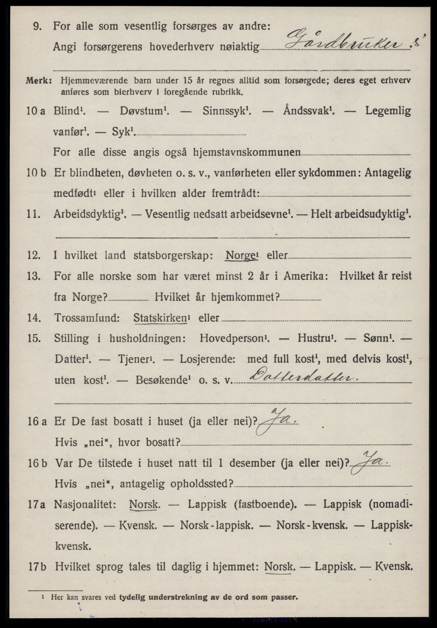 SAT, 1920 census for Oppdal, 1920, p. 5300