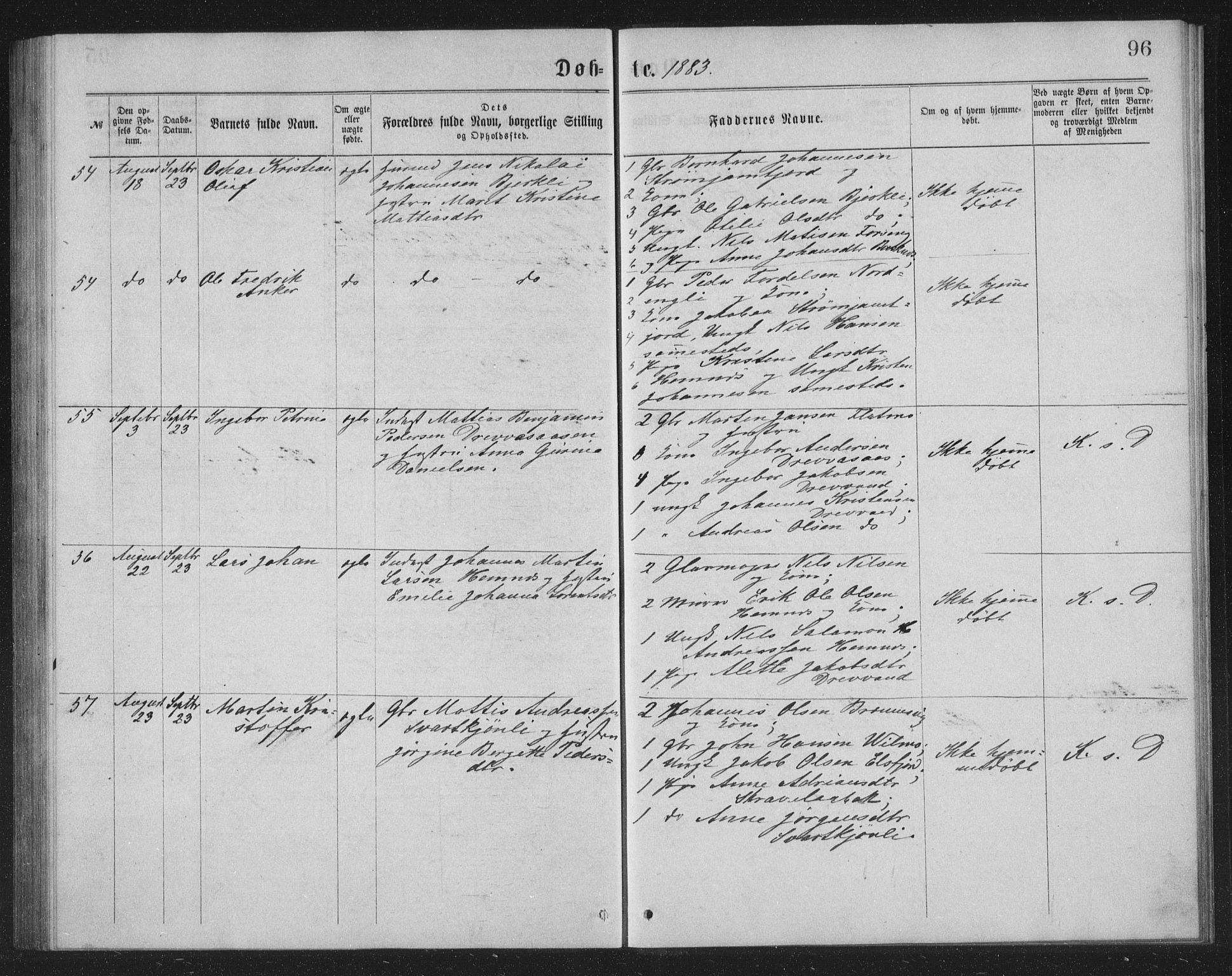 Ministerialprotokoller, klokkerbøker og fødselsregistre - Nordland, AV/SAT-A-1459/825/L0369: Parish register (copy) no. 825C06, 1873-1885, p. 96