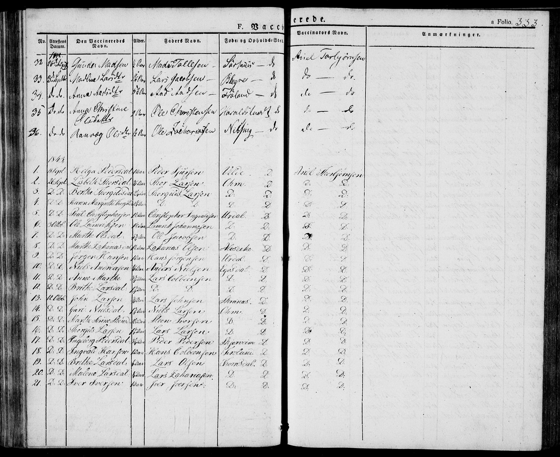 Skjold sokneprestkontor, AV/SAST-A-101847/H/Ha/Haa/L0005: Parish register (official) no. A 5, 1830-1856, p. 333