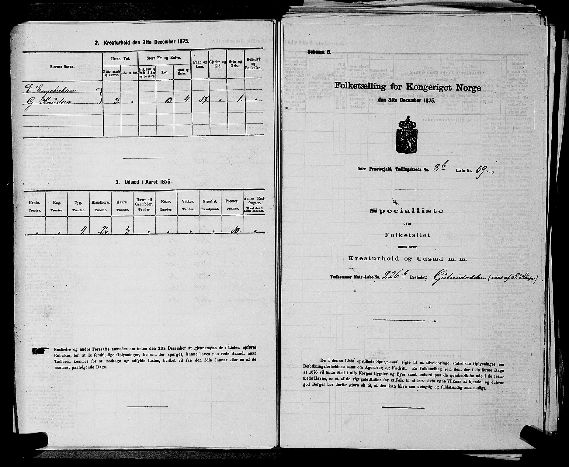 SAKO, 1875 census for 0633P Nore, 1875, p. 1019