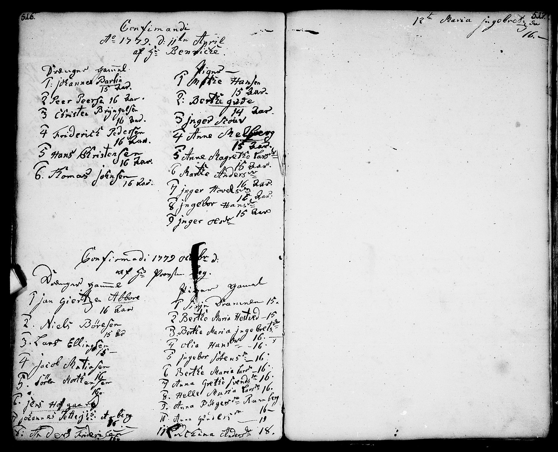 Moss prestekontor Kirkebøker, AV/SAO-A-2003/F/Fa/L0002: Parish register (official) no. I 2, 1753-1779, p. 516-517