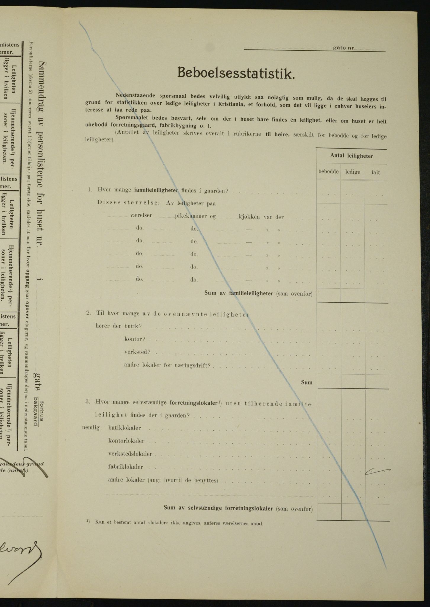 OBA, Municipal Census 1910 for Kristiania, 1910, p. 109302