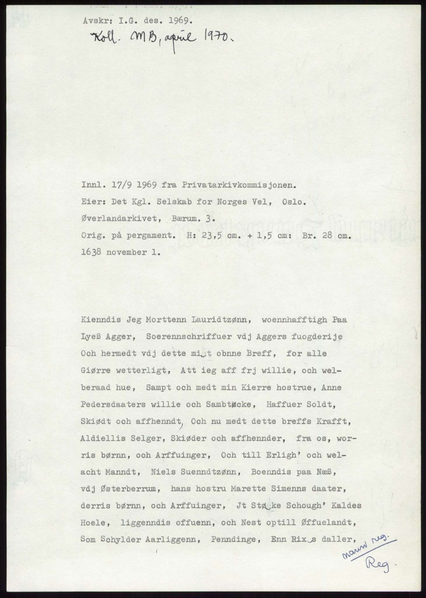 Samlinger til kildeutgivelse, Diplomavskriftsamlingen, RA/EA-4053/H/Ha, p. 1238