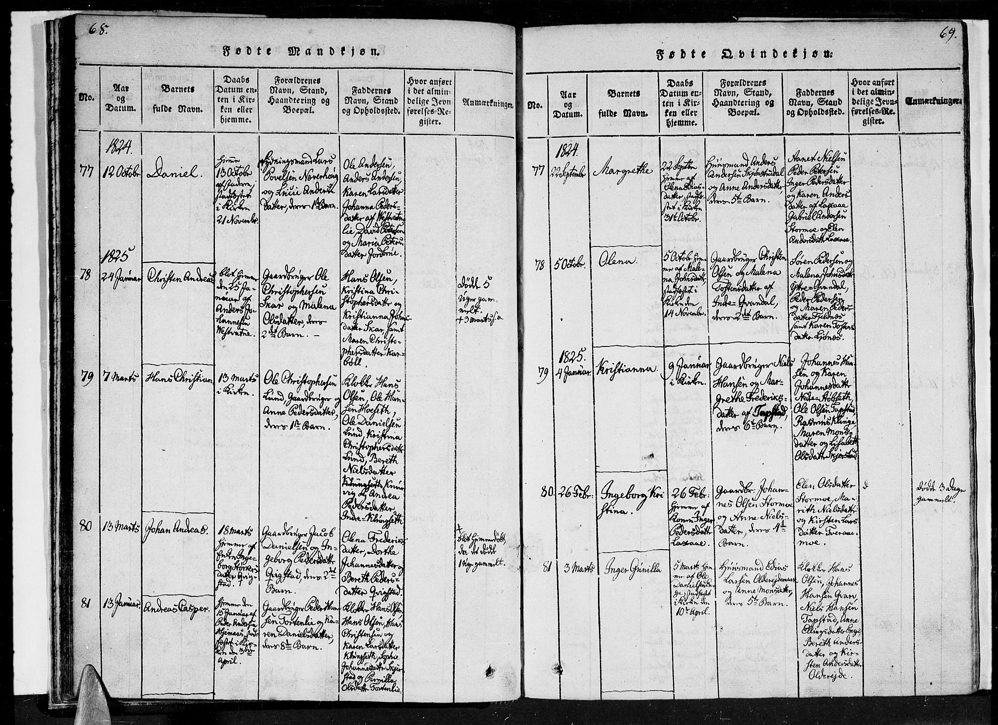 Ministerialprotokoller, klokkerbøker og fødselsregistre - Nordland, SAT/A-1459/852/L0736: Parish register (official) no. 852A06, 1820-1833, p. 68-69