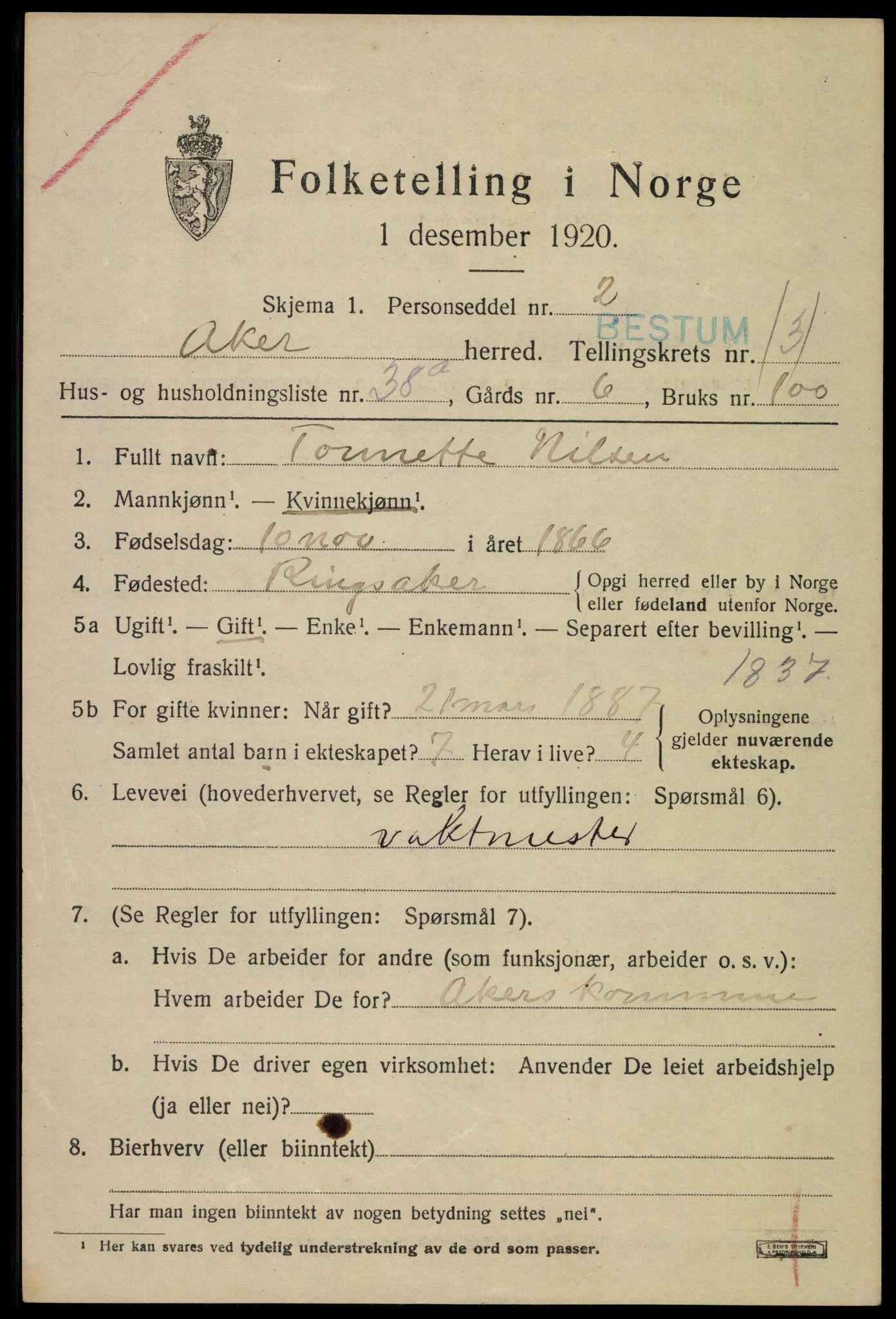 SAO, 1920 census for Aker, 1920, p. 24368