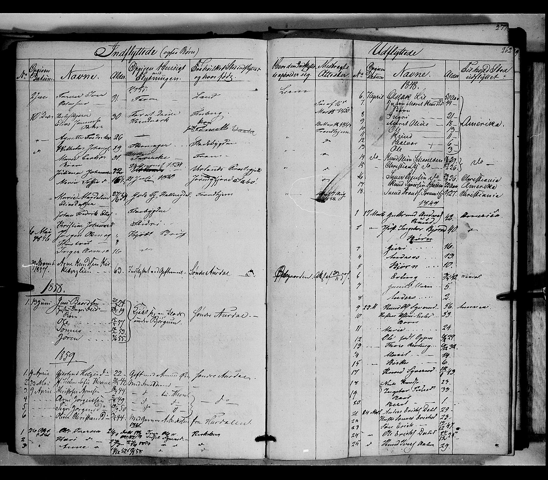 Nord-Aurdal prestekontor, SAH/PREST-132/H/Ha/Haa/L0004: Parish register (official) no. 4, 1842-1863, p. 262