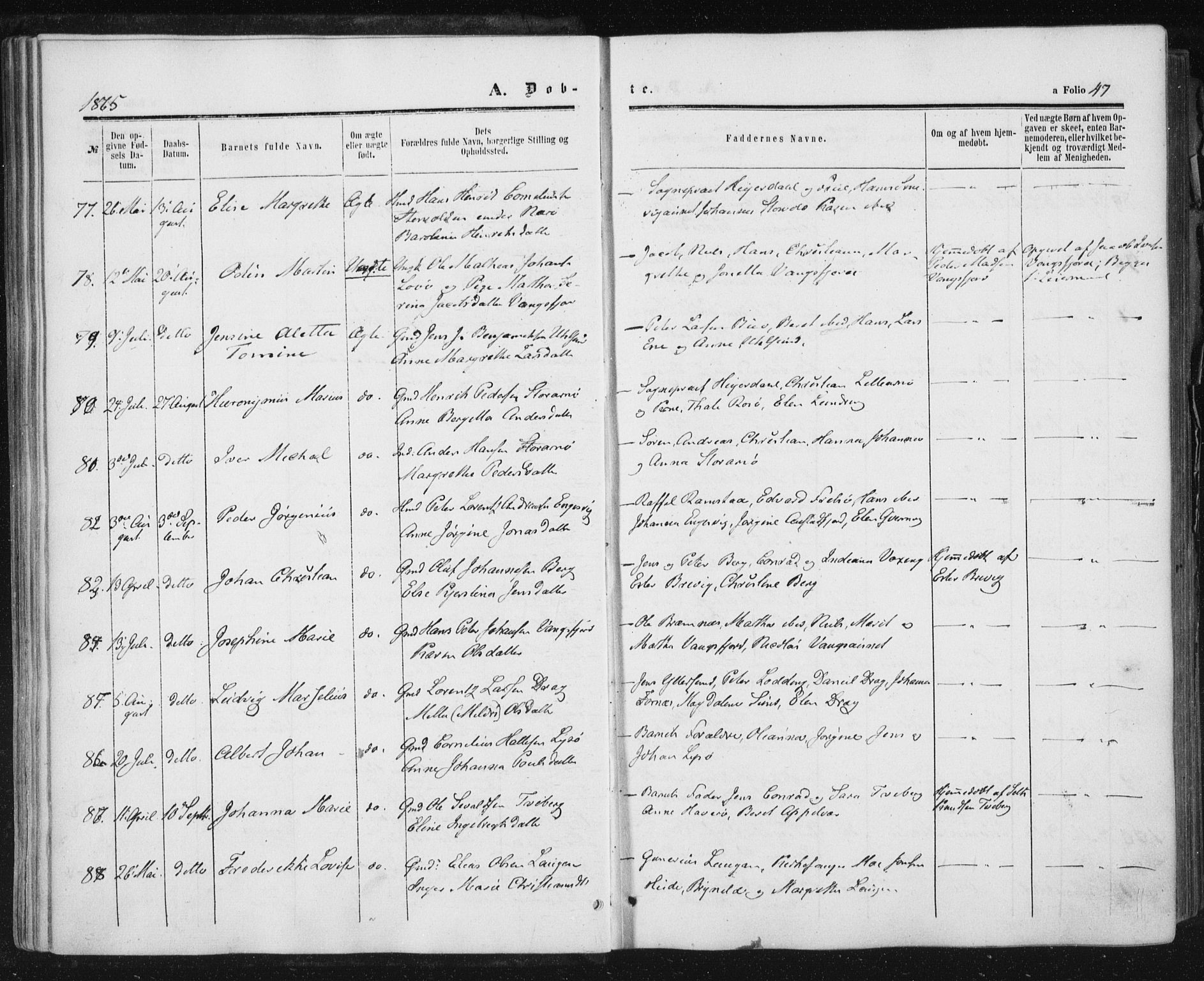 Ministerialprotokoller, klokkerbøker og fødselsregistre - Nord-Trøndelag, AV/SAT-A-1458/784/L0670: Parish register (official) no. 784A05, 1860-1876, p. 47