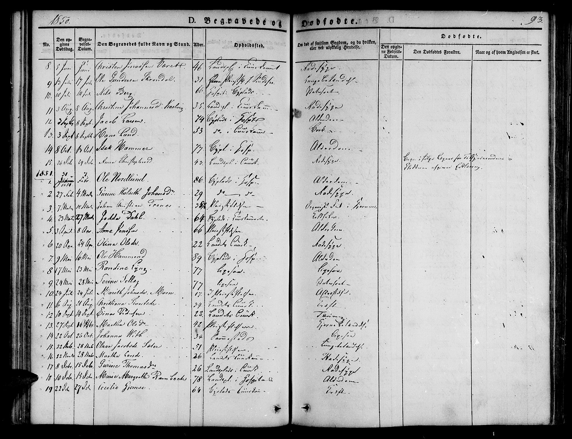 Ministerialprotokoller, klokkerbøker og fødselsregistre - Sør-Trøndelag, SAT/A-1456/623/L0468: Parish register (official) no. 623A02, 1826-1867, p. 93