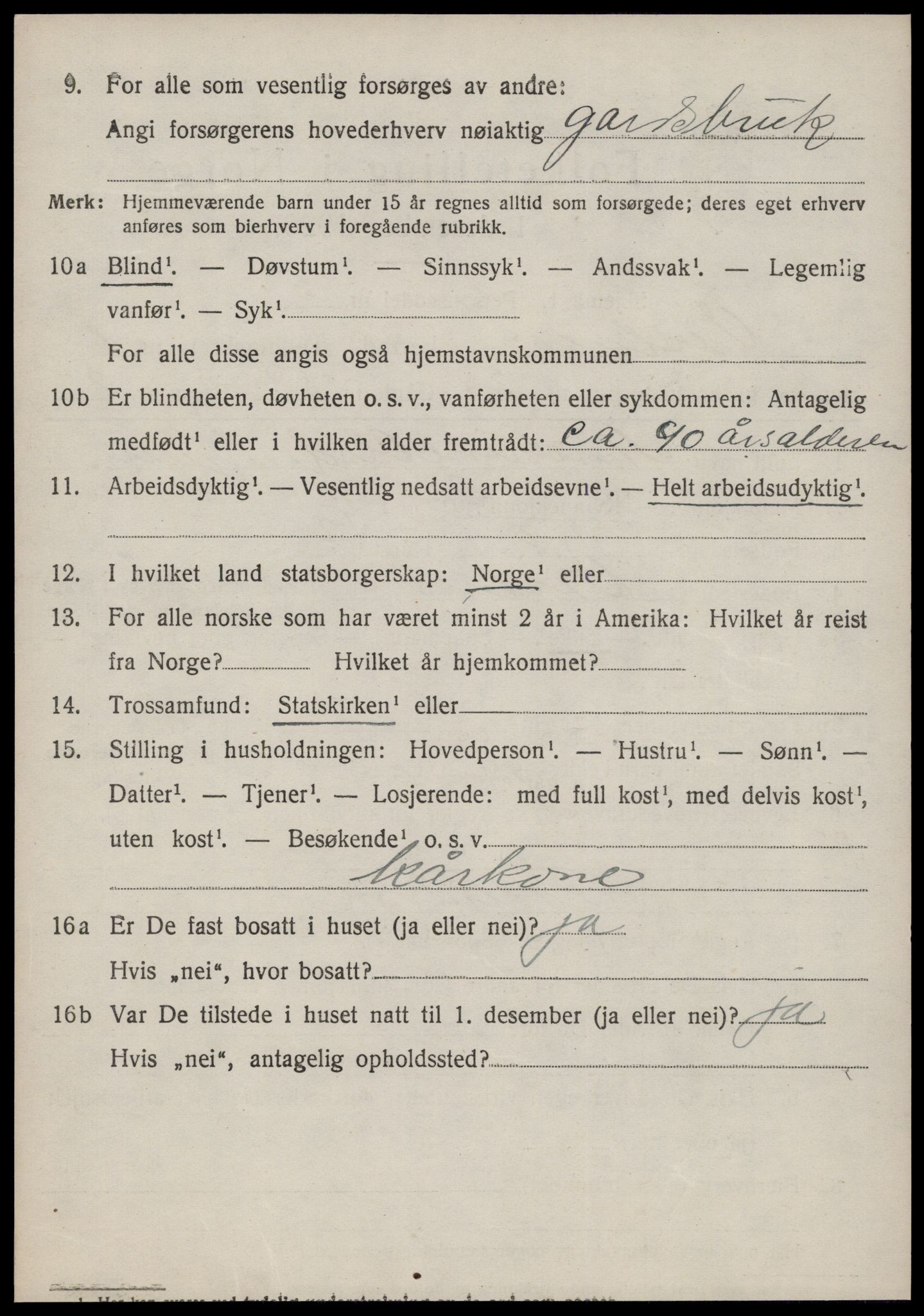 SAT, 1920 census for Vestnes, 1920, p. 4342