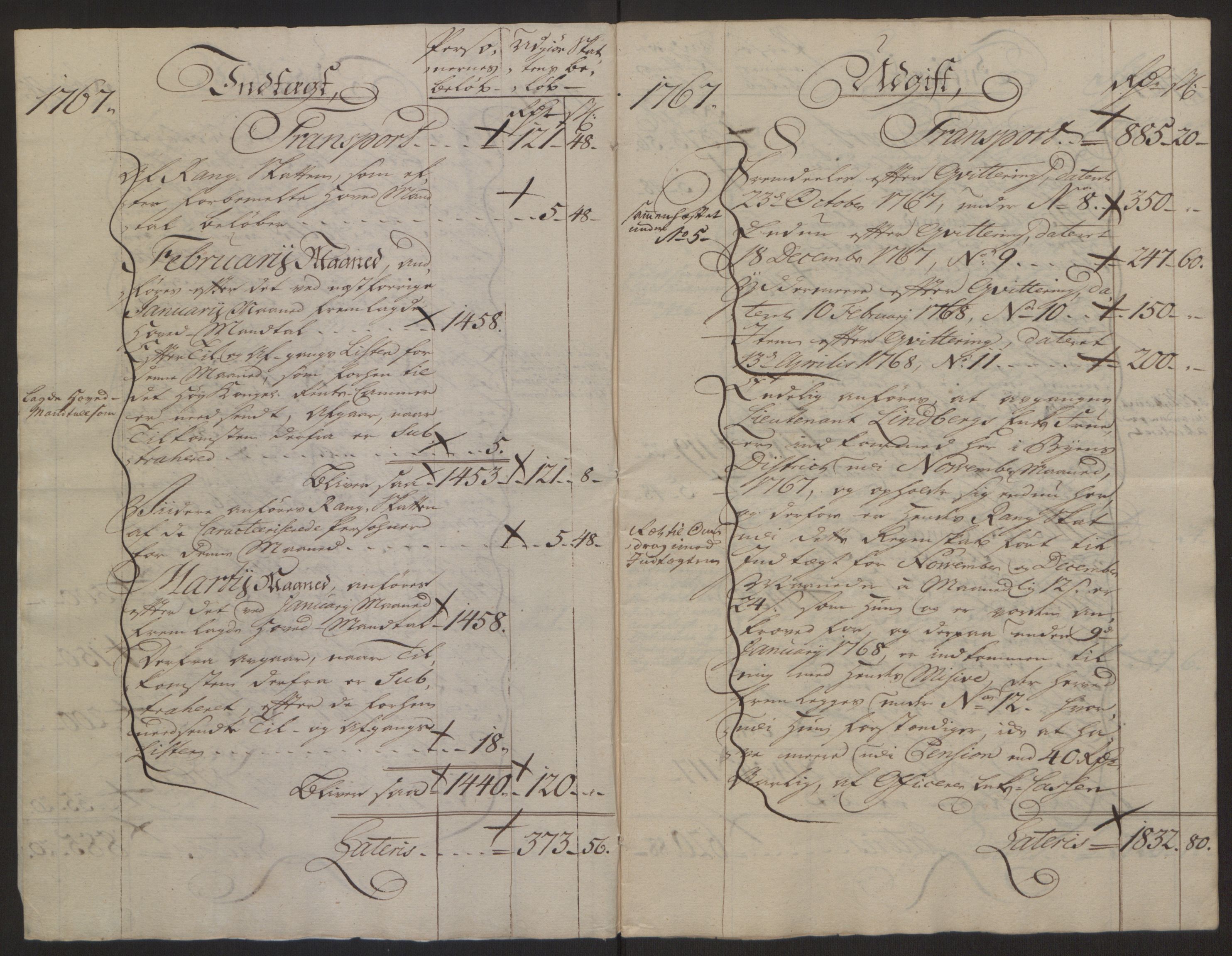 Rentekammeret inntil 1814, Reviderte regnskaper, Byregnskaper, AV/RA-EA-4066/R/Rg/L0144/0001: [G4] Kontribusjonsregnskap / Ekstraskatt, 1762-1767, p. 476