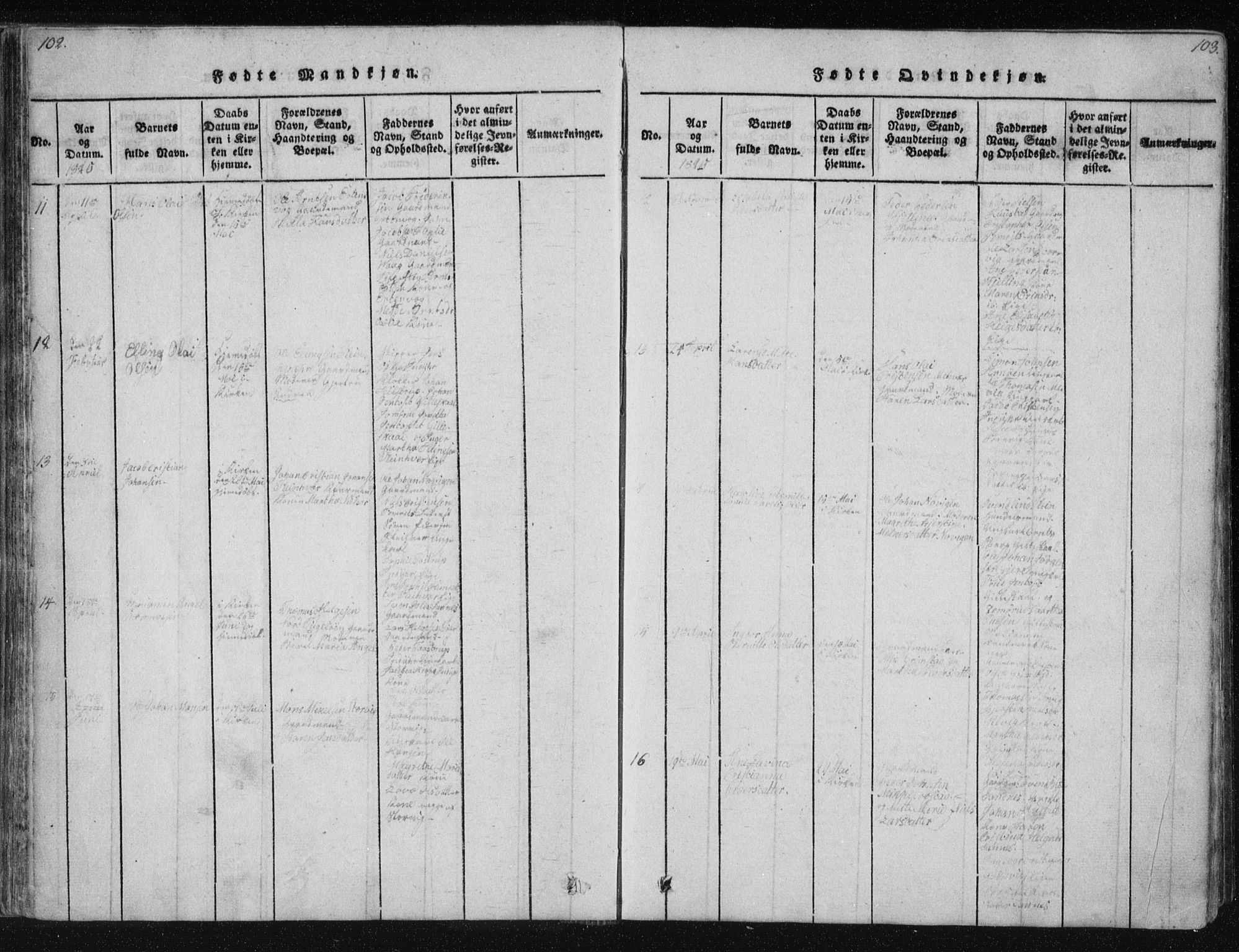 Ministerialprotokoller, klokkerbøker og fødselsregistre - Nordland, SAT/A-1459/805/L0096: Parish register (official) no. 805A03, 1820-1837, p. 102-103