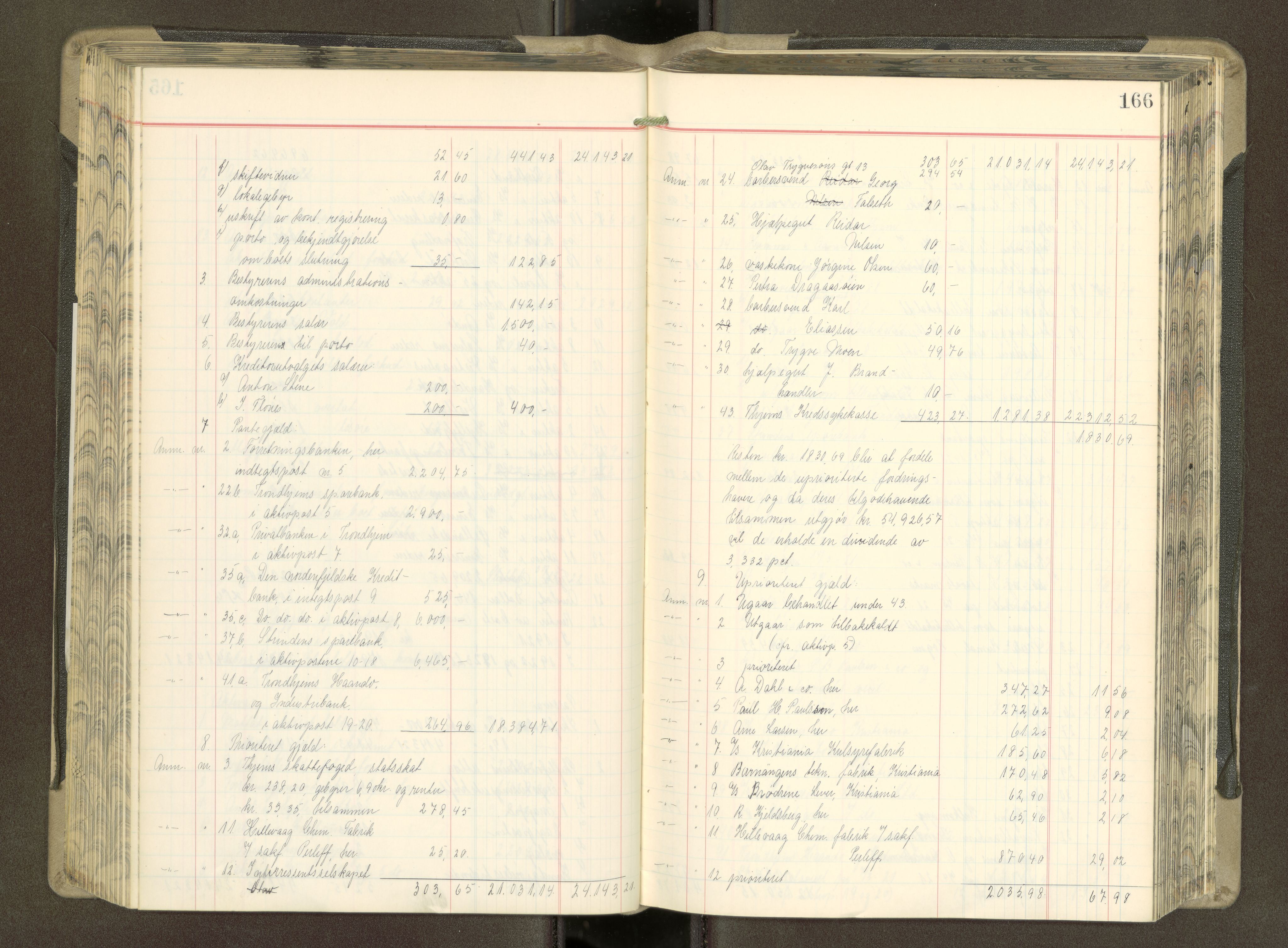 Trondheim byfogd, SAT/A-0003/1/3/3A/L0044: Skifteutlodningsprotokoll - 9/3-30/11. (m/ register), 1922-1923, p. 166