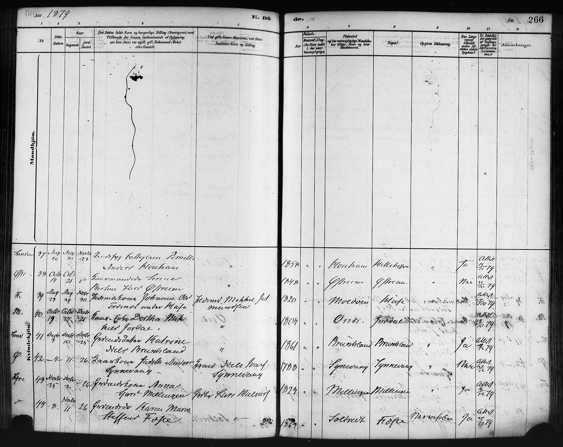 Lindås Sokneprestembete, AV/SAB-A-76701/H/Haa/Haaa/L0019: Parish register (official) no. A 19, 1878-1912, p. 266