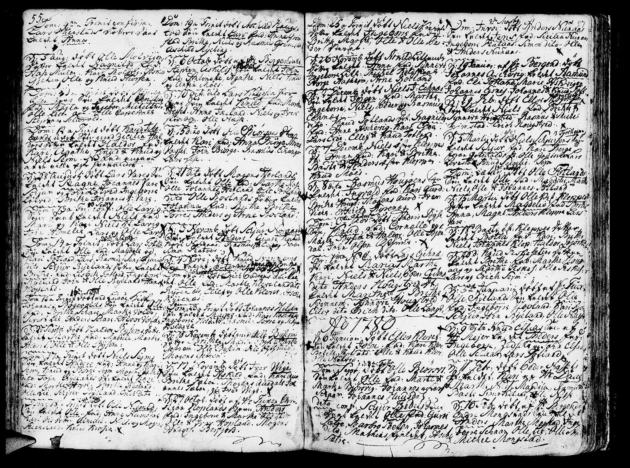 Hosanger sokneprestembete, SAB/A-75801/H/Haa: Parish register (official) no. A 2 /1, 1766-1793, p. 57