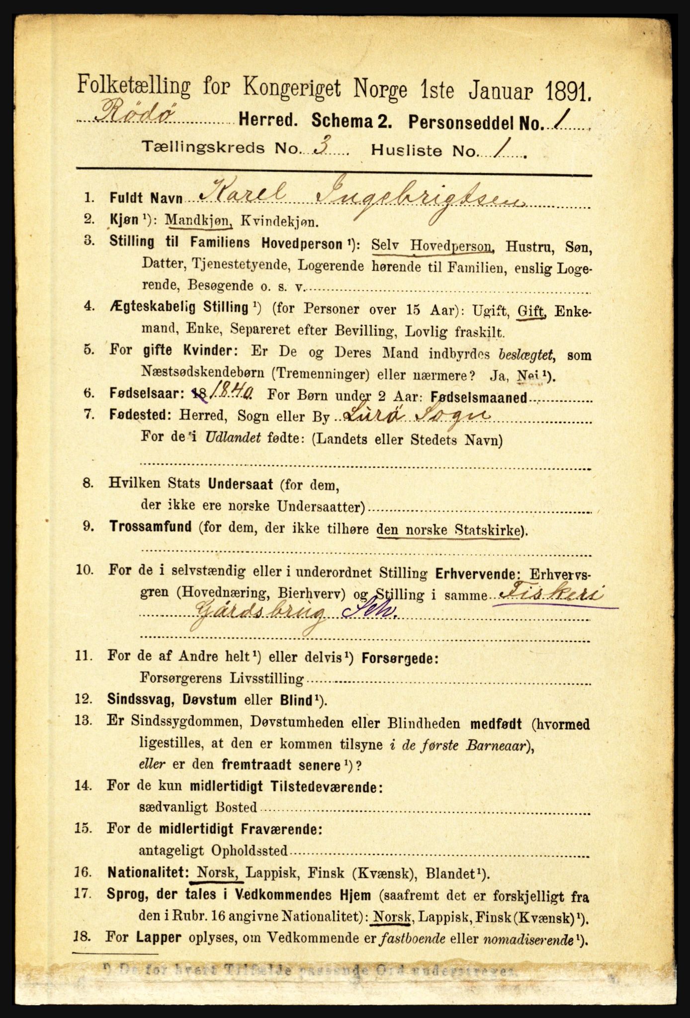 RA, 1891 census for 1836 Rødøy, 1891, p. 824