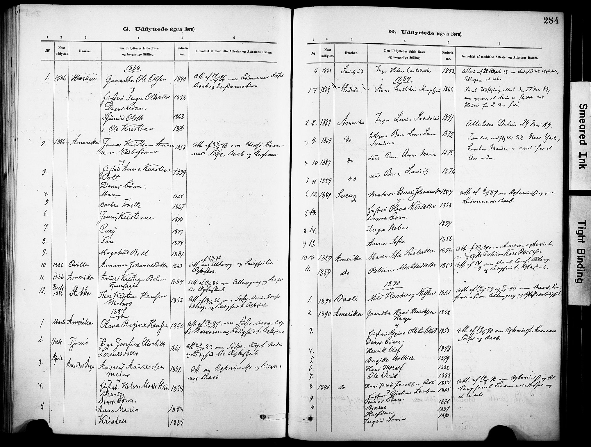 Sandar kirkebøker, SAKO/A-243/F/Fa/L0013: Parish register (official) no. 13, 1883-1895, p. 284