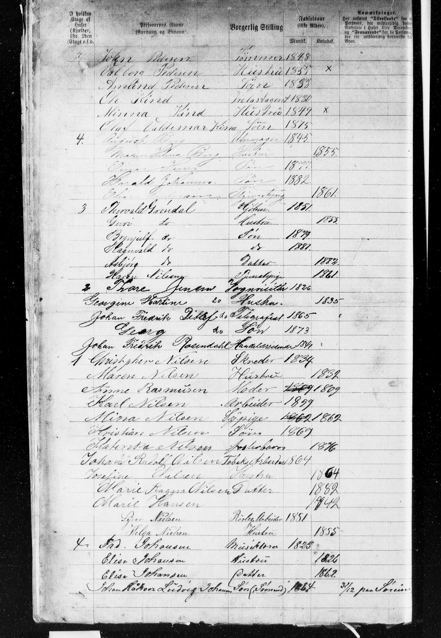 OBA, Municipal Census 1883 for Kristiania, 1883, p. 5188