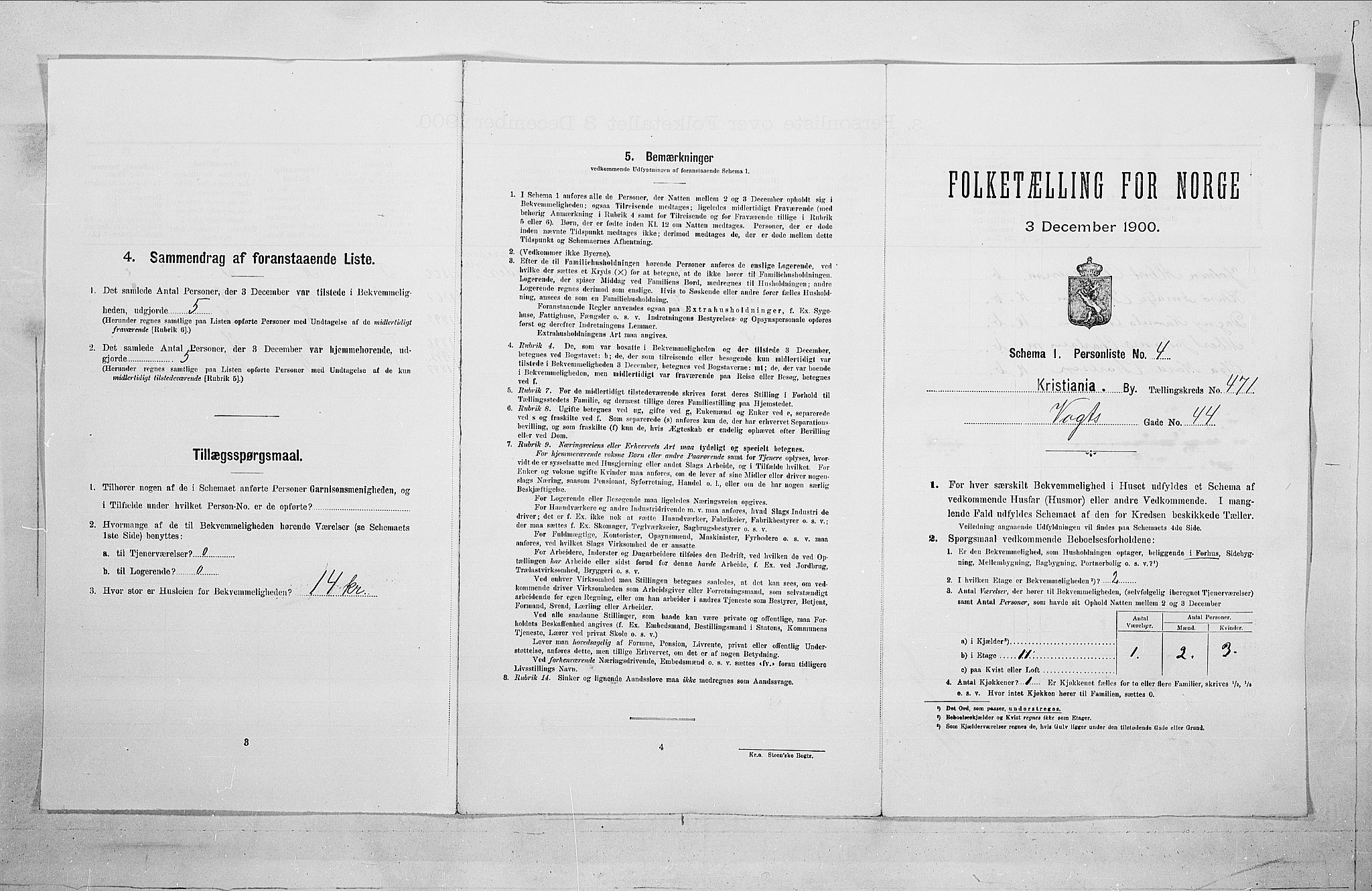 SAO, 1900 census for Kristiania, 1900, p. 114452
