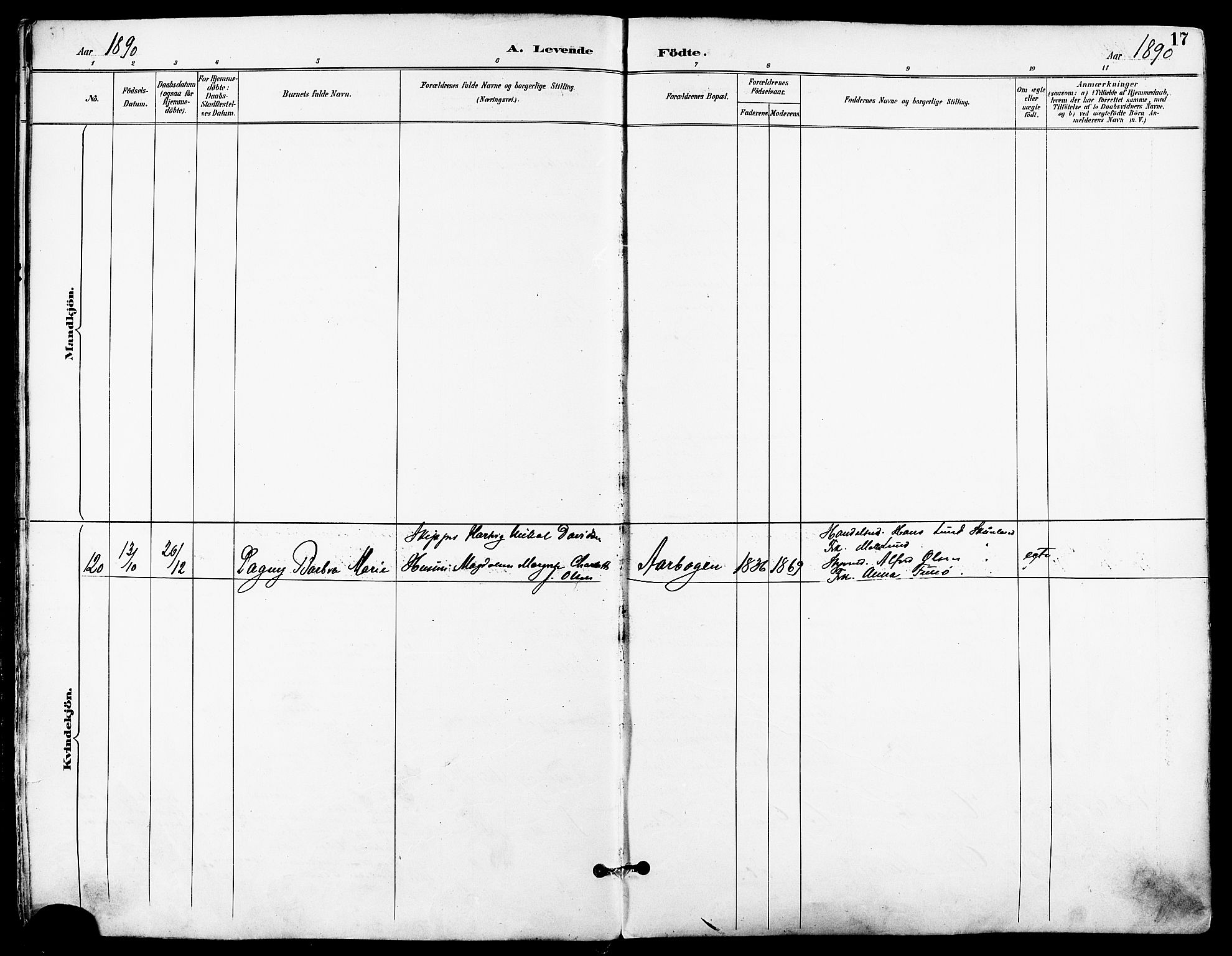 Trondenes sokneprestkontor, SATØ/S-1319/H/Ha/L0016kirke: Parish register (official) no. 16, 1890-1898, p. 17