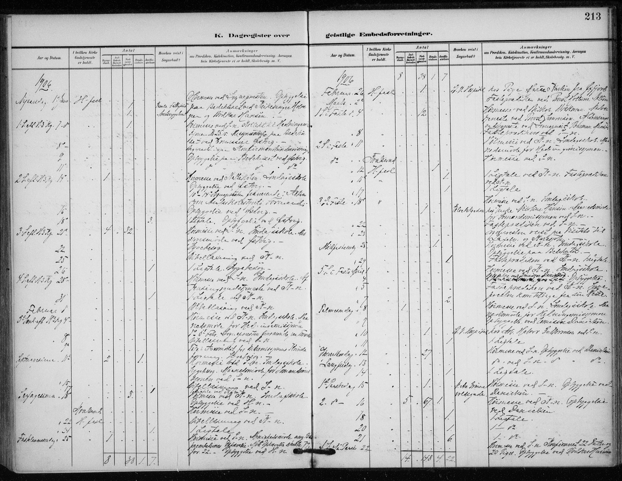 Hammerfest sokneprestkontor, AV/SATØ-S-1347/H/Ha/L0014.kirke: Parish register (official) no. 14, 1906-1916, p. 213