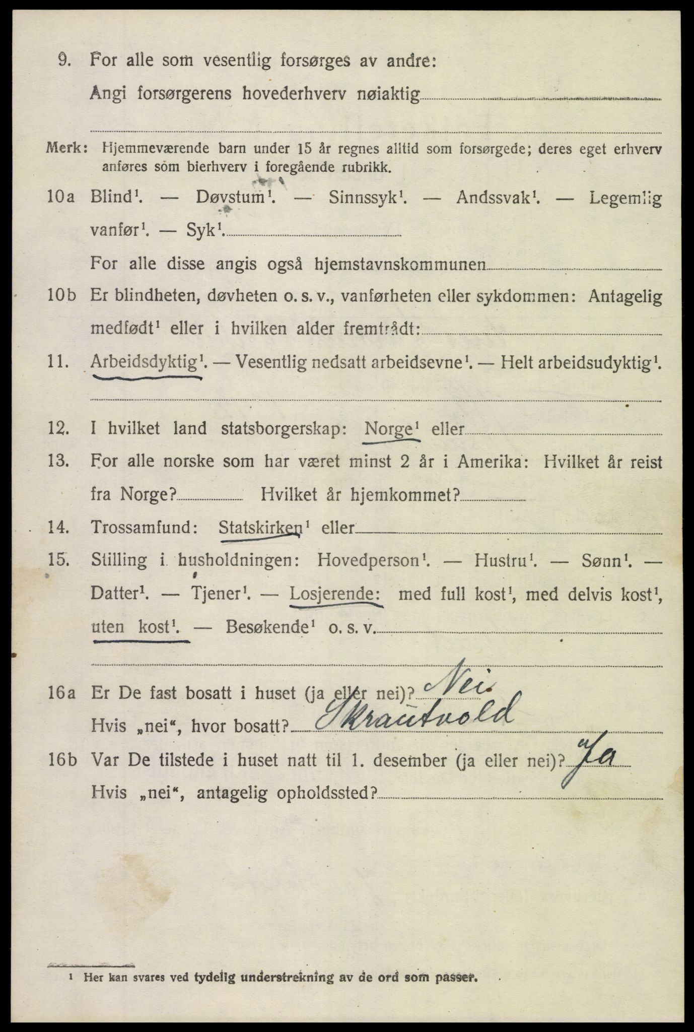 SAH, 1920 census for Øystre Slidre, 1920, p. 5336