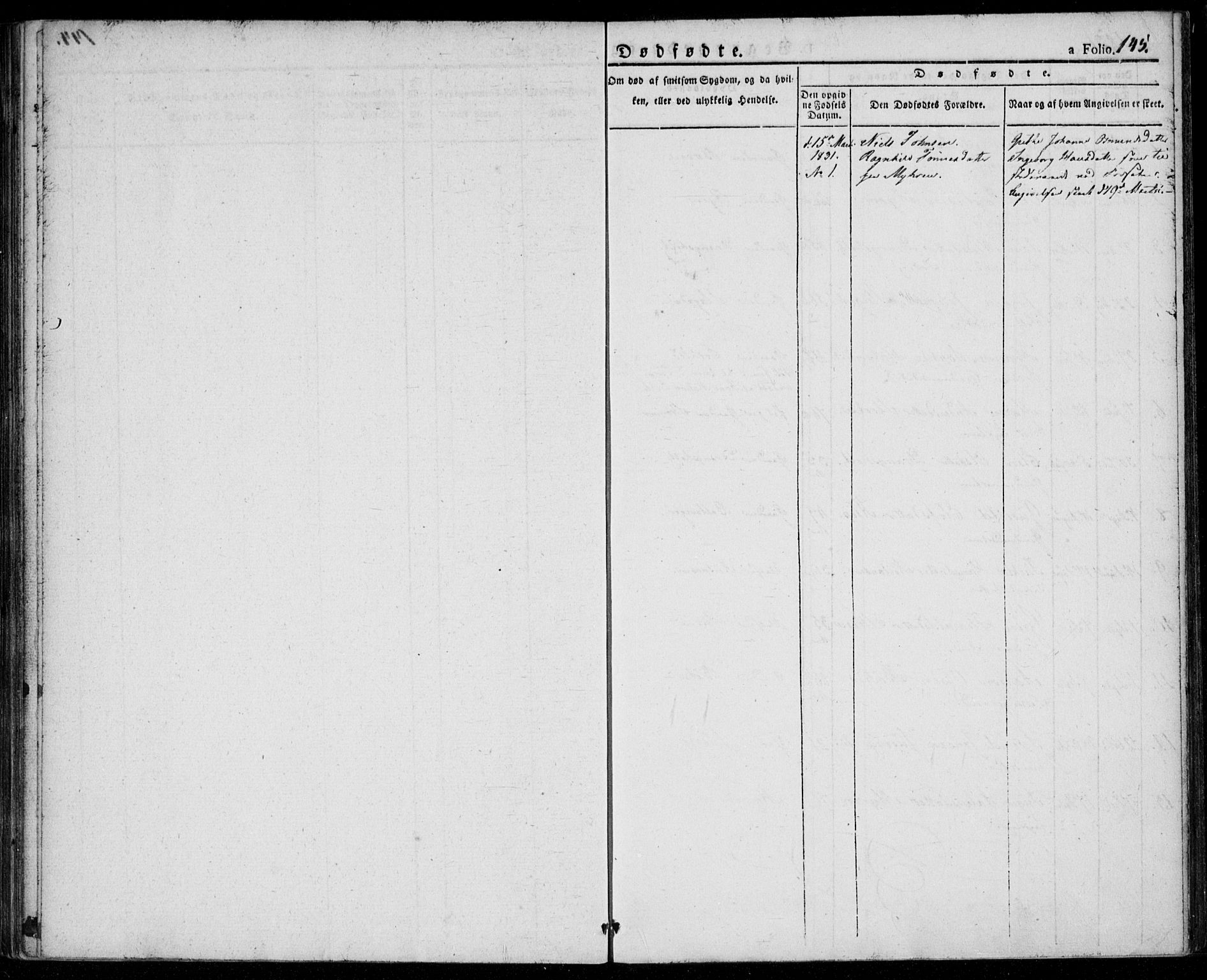 Tveit sokneprestkontor, SAK/1111-0043/F/Fa/L0003: Parish register (official) no. A 3, 1829-1852, p. 145