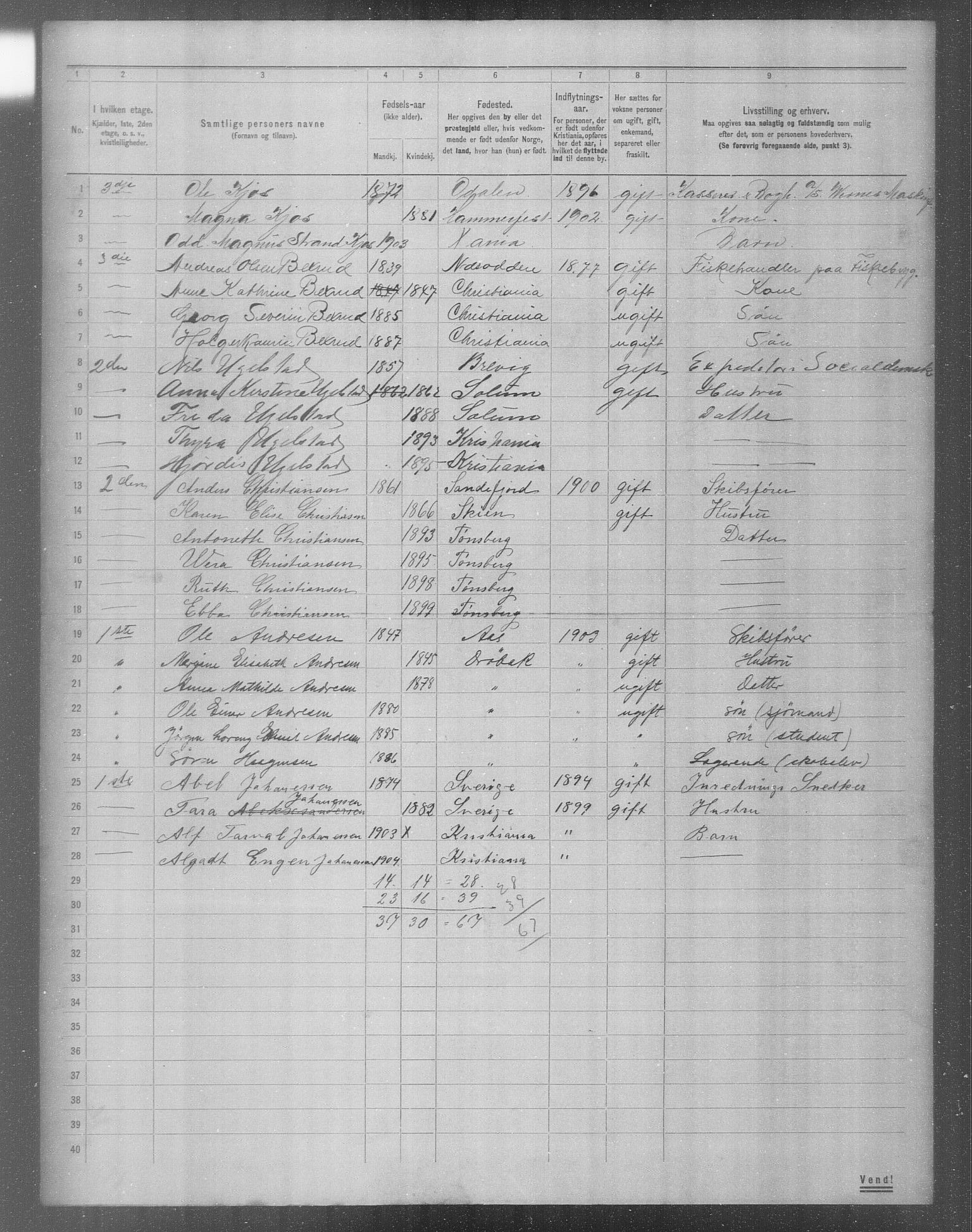 OBA, Municipal Census 1904 for Kristiania, 1904, p. 7602