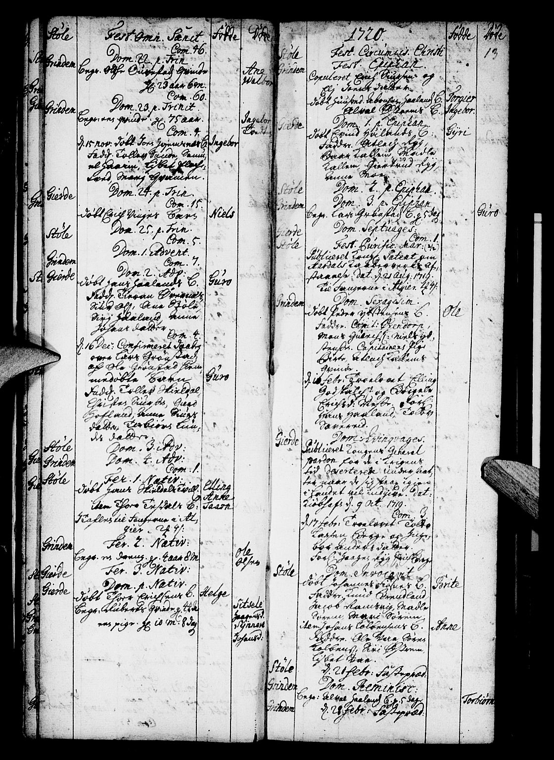 Etne sokneprestembete, SAB/A-75001/H/Haa: Parish register (official) no. A 1, 1715-1741, p. 13