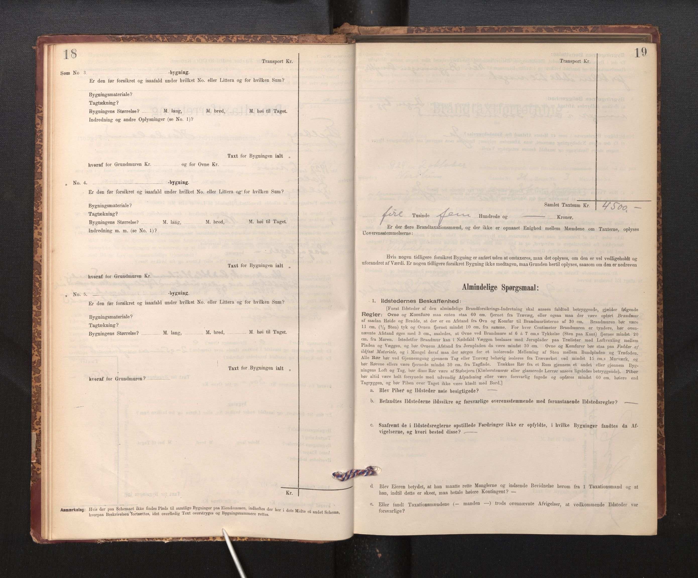 Lensmannen i Fjelberg, AV/SAB-A-32101/0012/L0007: Branntakstprotokoll, skjematakst, 1895-1949, p. 18-19
