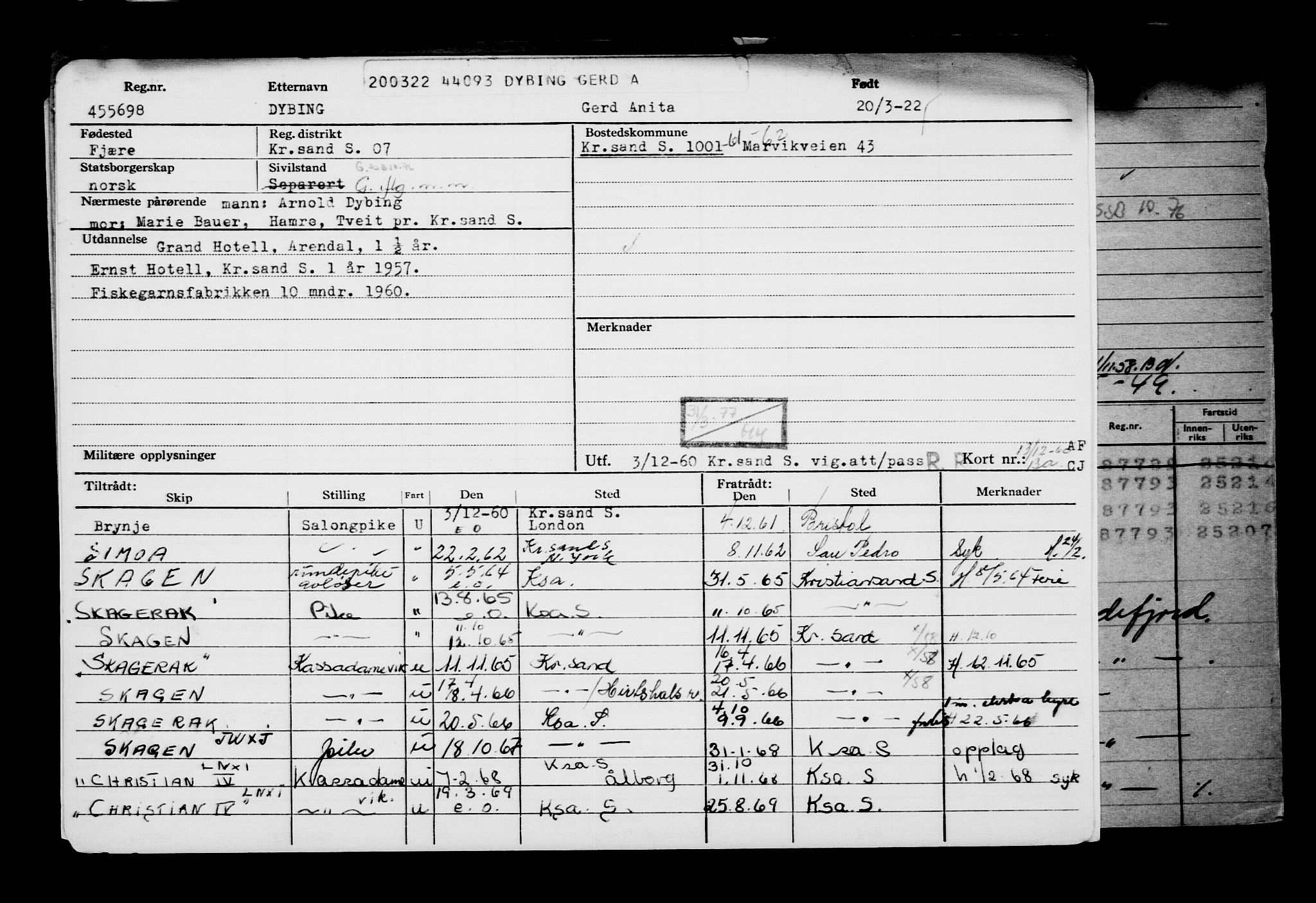 Direktoratet for sjømenn, AV/RA-S-3545/G/Gb/L0204: Hovedkort, 1922, p. 255