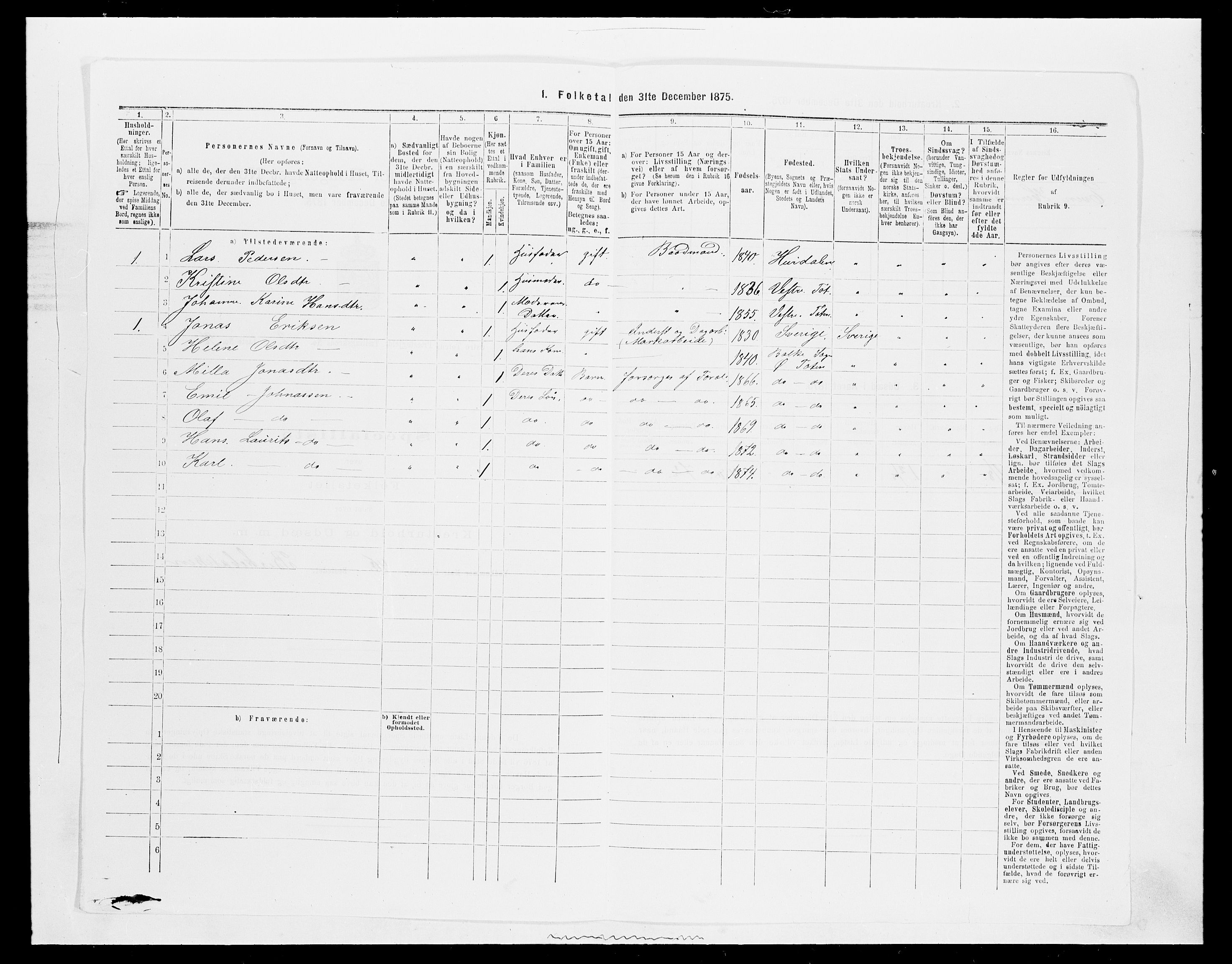 SAH, 1875 census for 0528P Østre Toten, 1875, p. 540