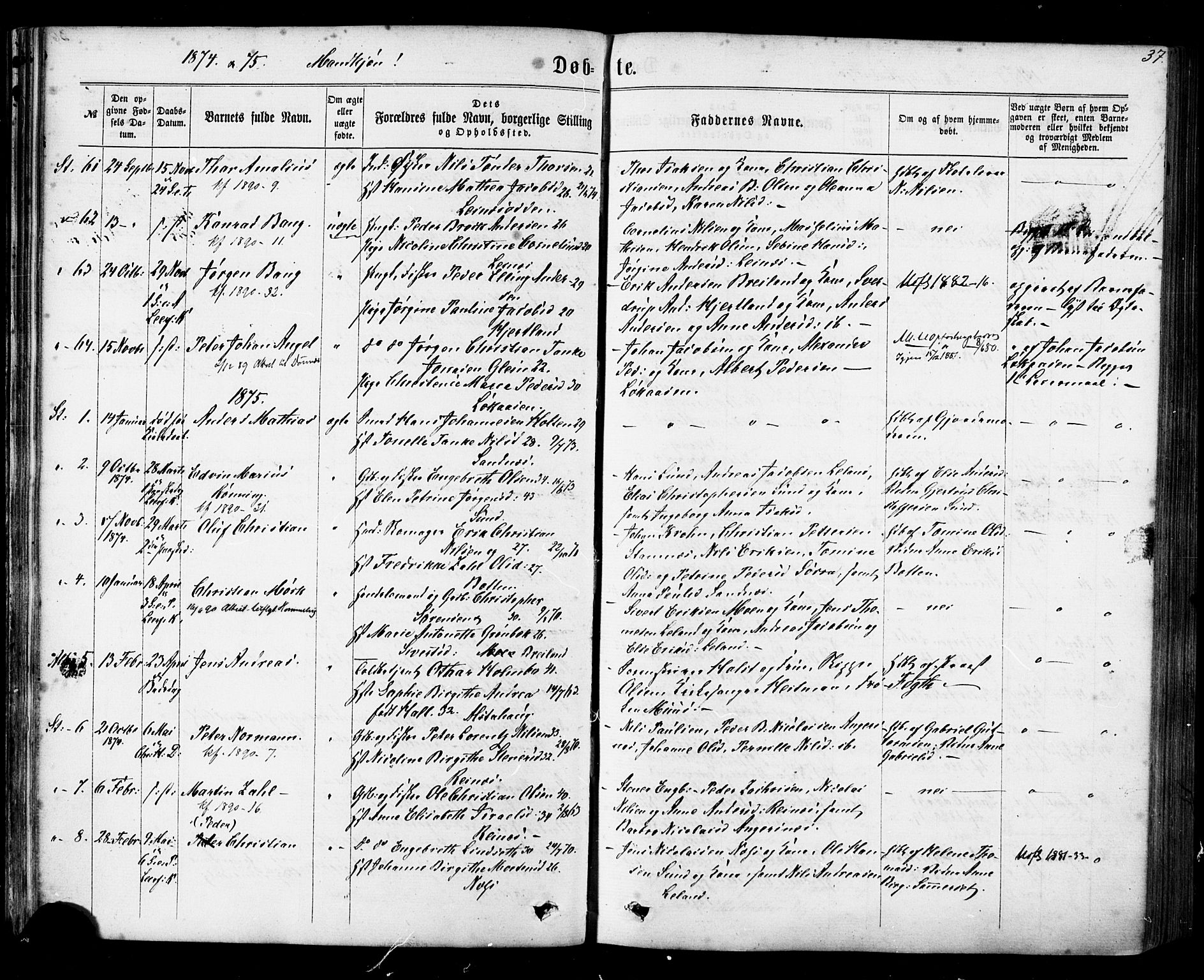 Ministerialprotokoller, klokkerbøker og fødselsregistre - Nordland, SAT/A-1459/830/L0449: Parish register (official) no. 830A13, 1866-1886, p. 37