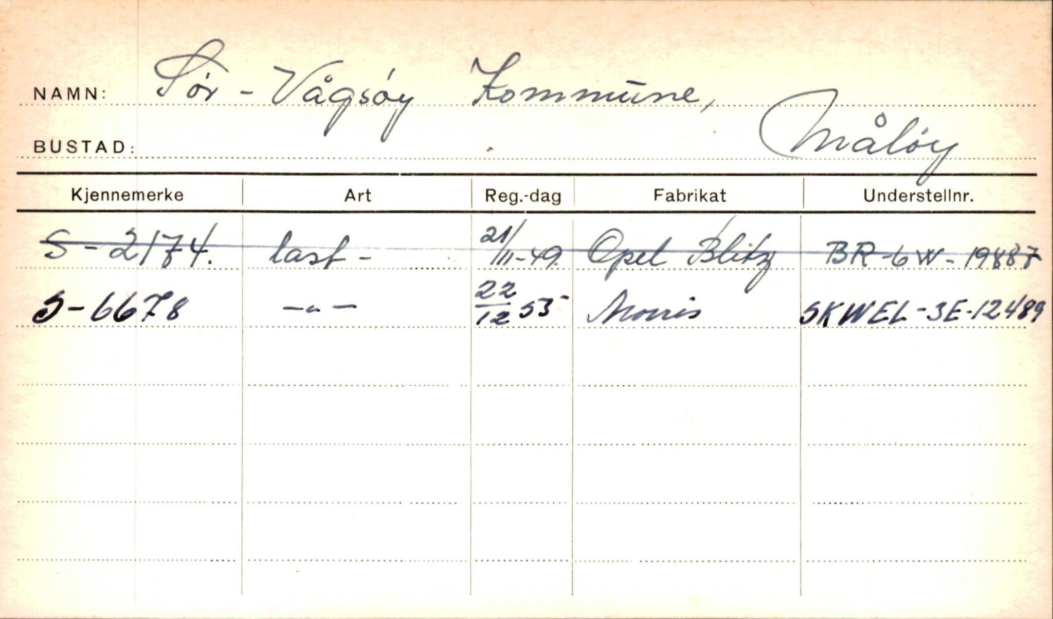 Statens vegvesen, Sogn og Fjordane vegkontor, AV/SAB-A-5301/4/F/L0002: Eigarregister Fjordane til 1.6.1961, 1930-1961, p. 103