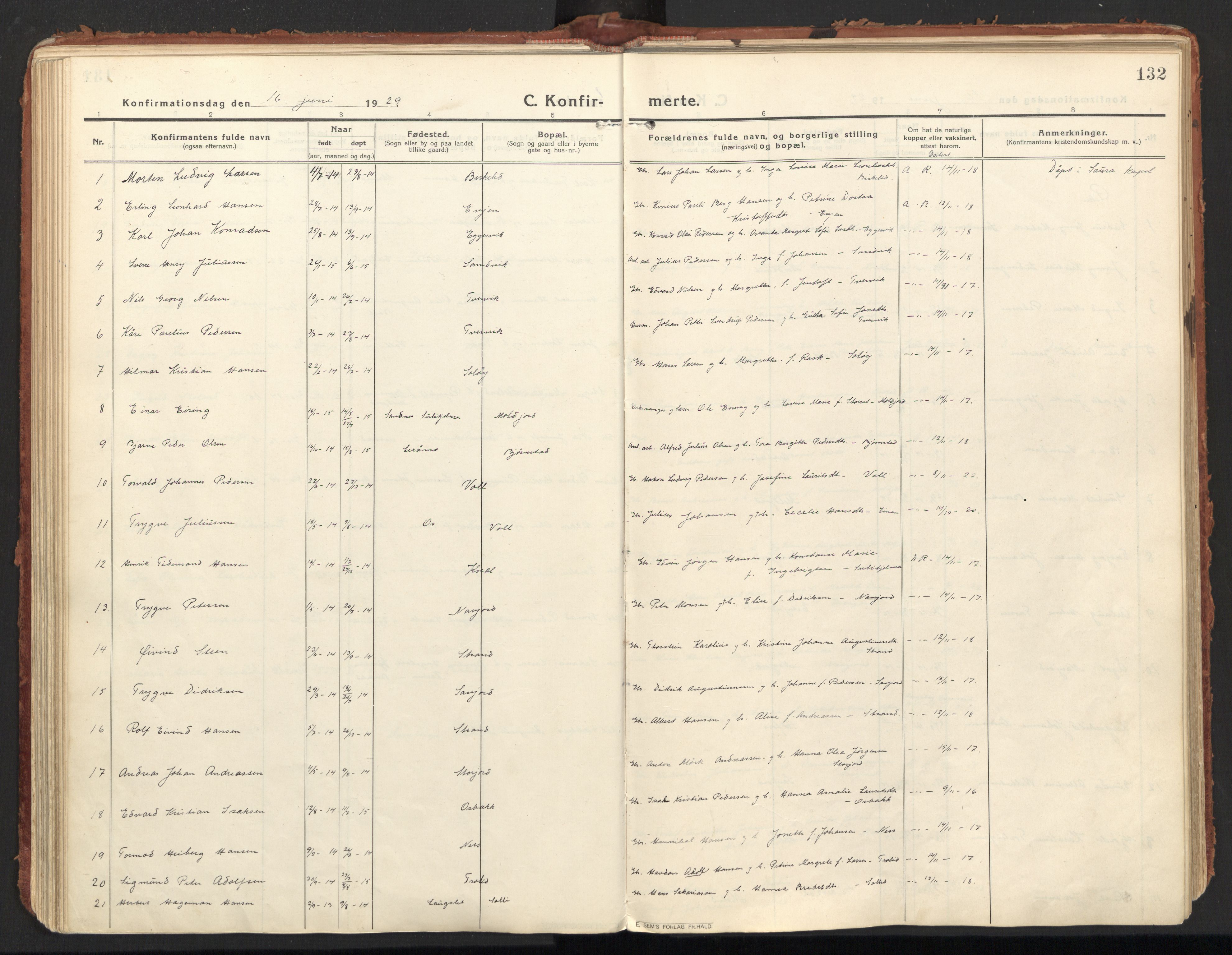 Ministerialprotokoller, klokkerbøker og fødselsregistre - Nordland, AV/SAT-A-1459/846/L0650: Parish register (official) no. 846A08, 1916-1935, p. 132