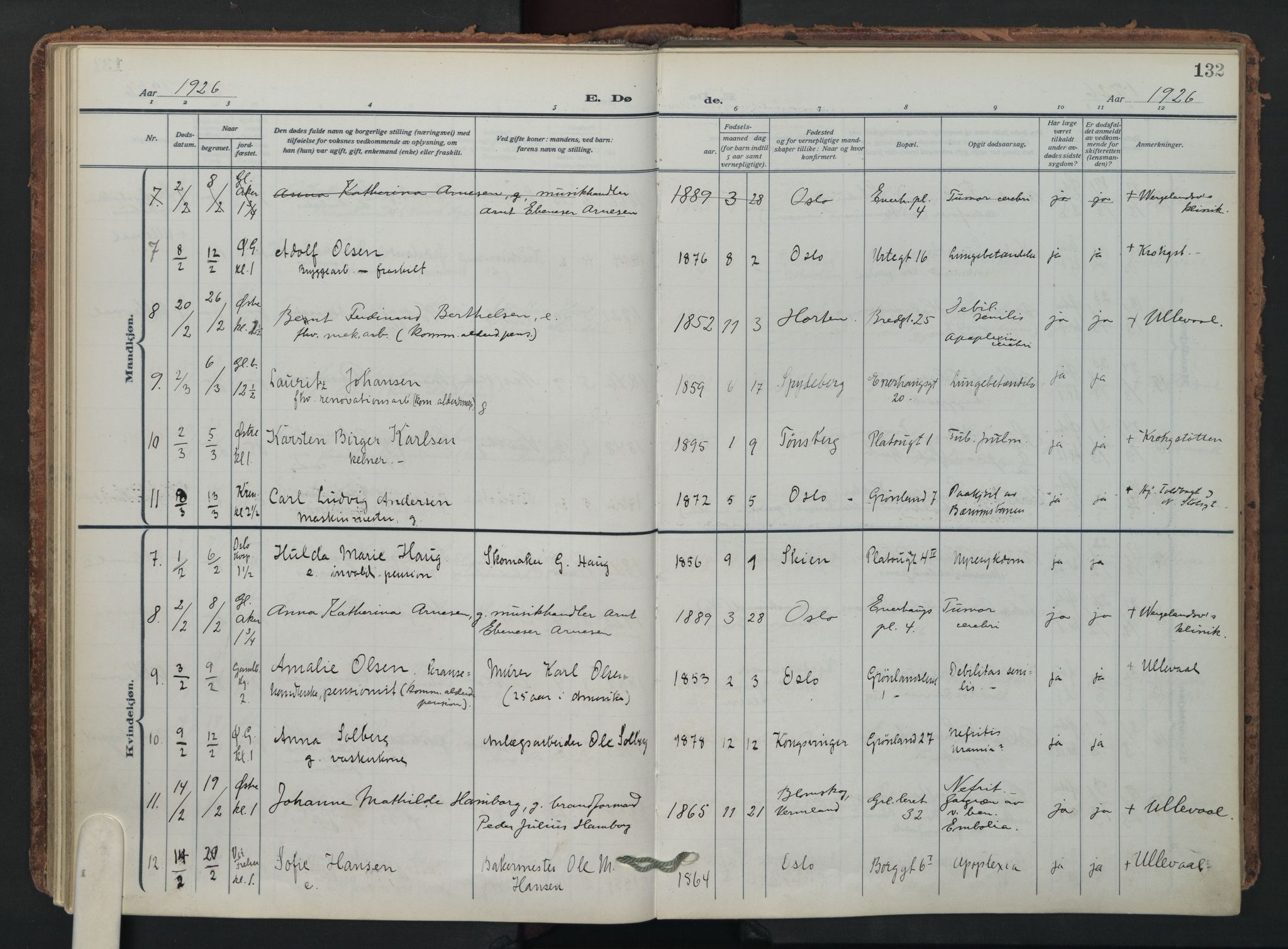 Grønland prestekontor Kirkebøker, AV/SAO-A-10848/F/Fa/L0019: Parish register (official) no. 19, 1918-1938, p. 132