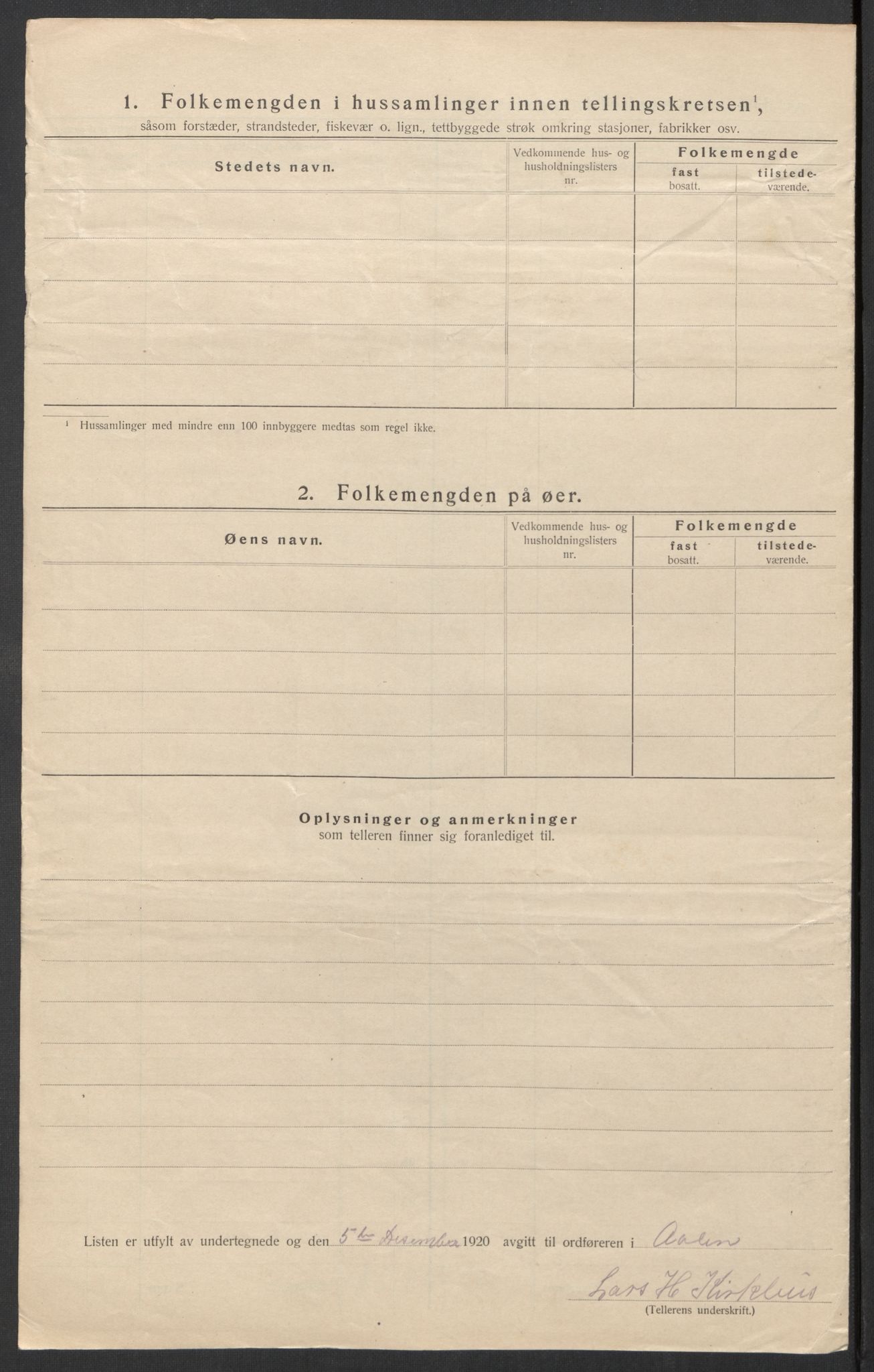 SAT, 1920 census for Ålen, 1920, p. 26