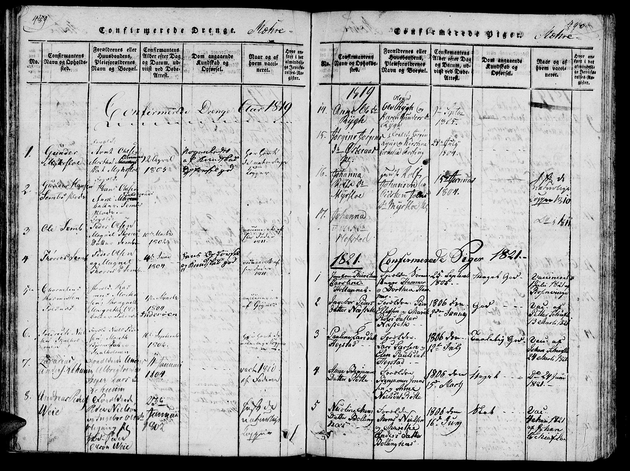 Ministerialprotokoller, klokkerbøker og fødselsregistre - Nord-Trøndelag, AV/SAT-A-1458/735/L0333: Parish register (official) no. 735A04 /1, 1816-1824, p. 489-490