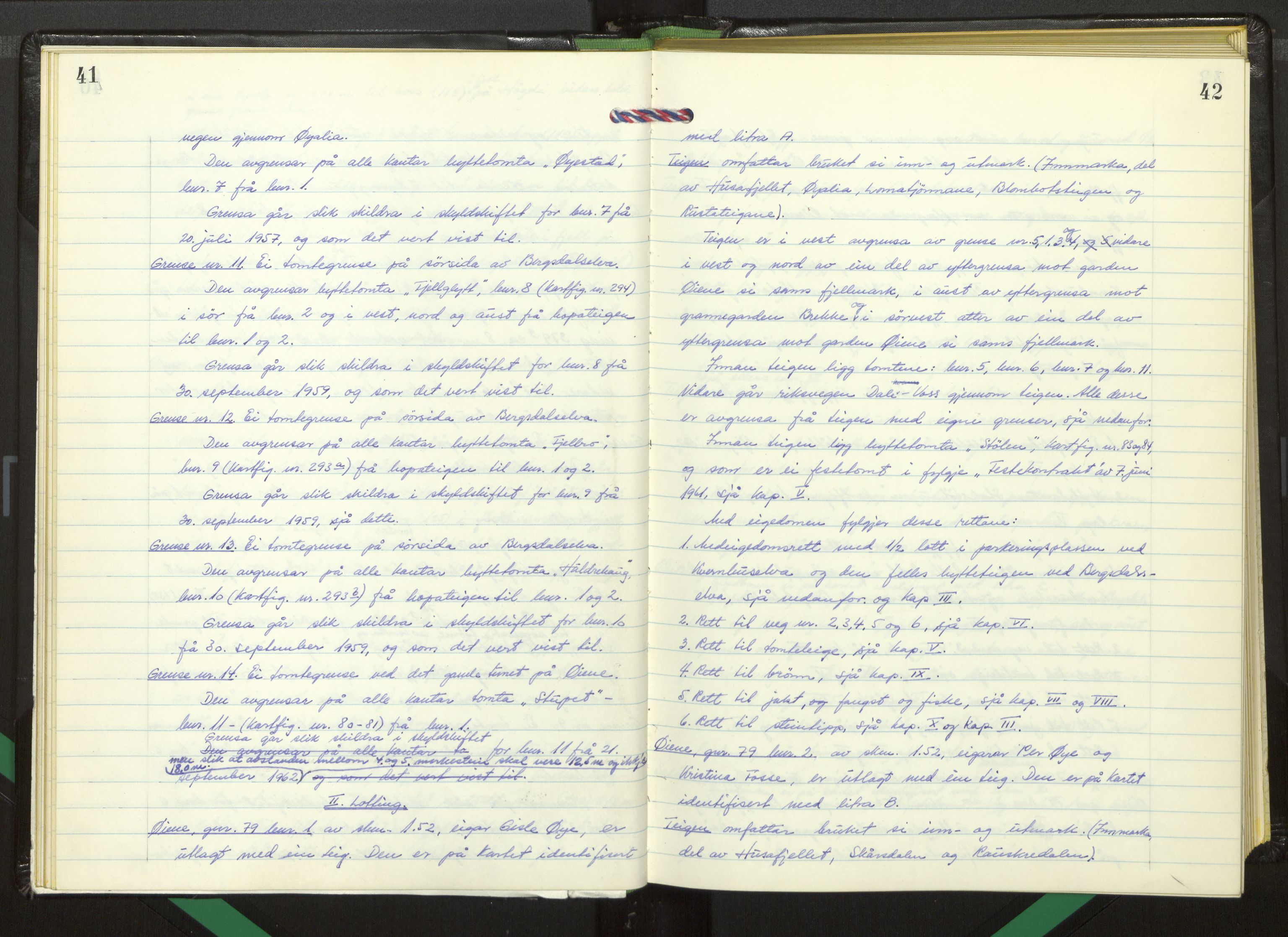 Hordaland jordskiftedøme - I Nordhordland jordskiftedistrikt, AV/SAB-A-6801/A/Aa/L0062: Forhandlingsprotokoll, 1975-1980, p. 41-42