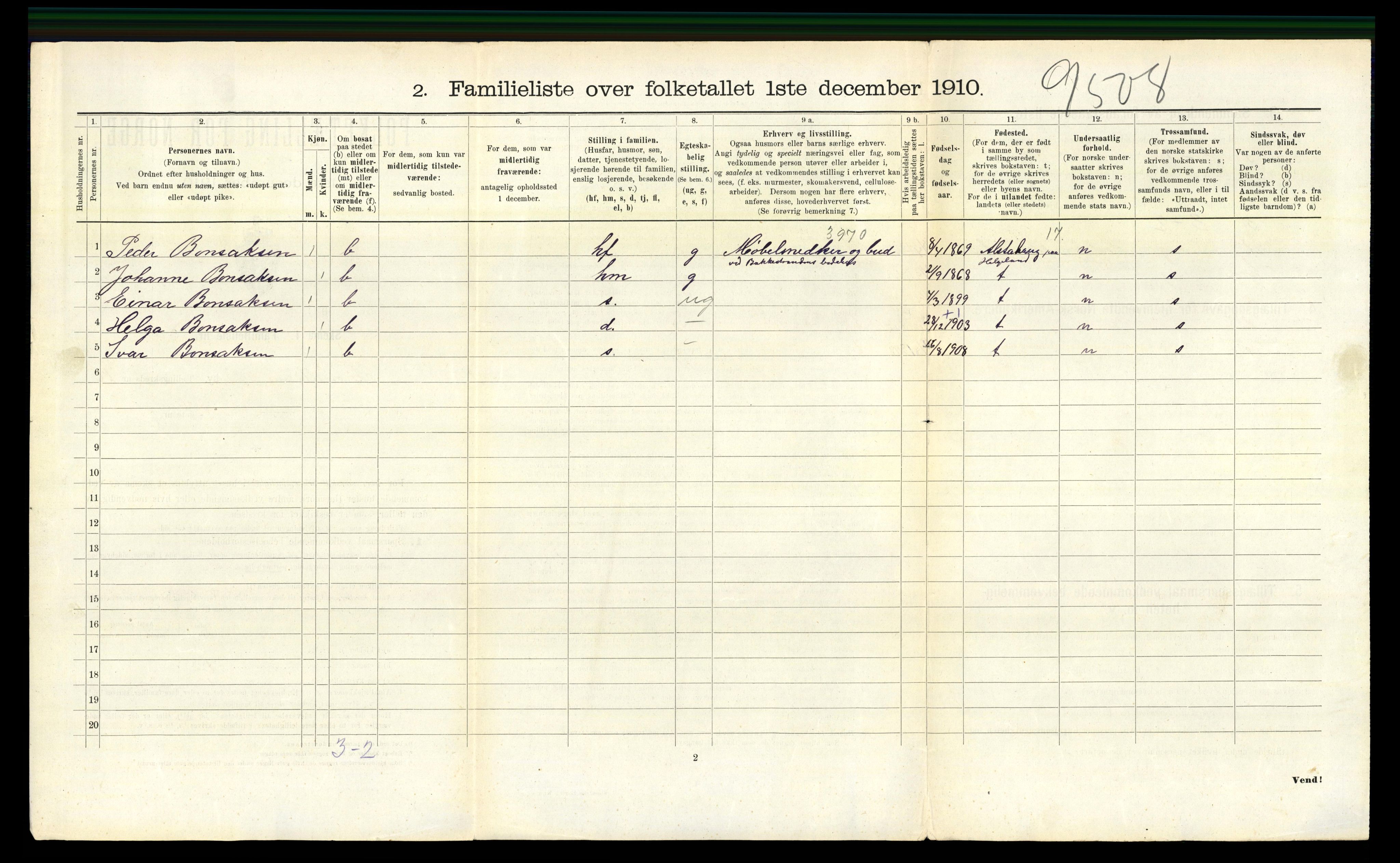 RA, 1910 census for Trondheim, 1910, p. 22934