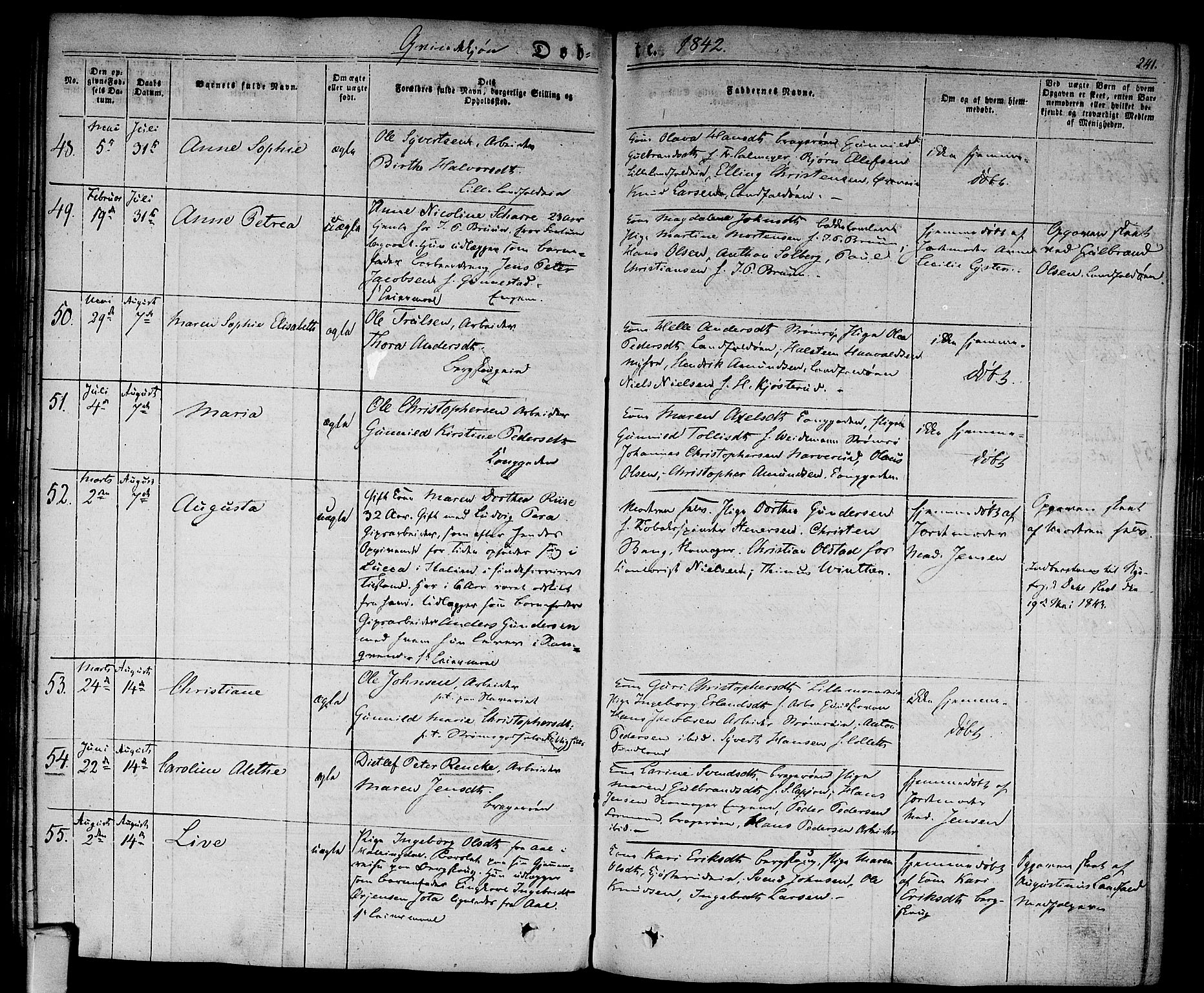 Bragernes kirkebøker, AV/SAKO-A-6/F/Fb/L0001: Parish register (official) no. II 1, 1830-1847, p. 241