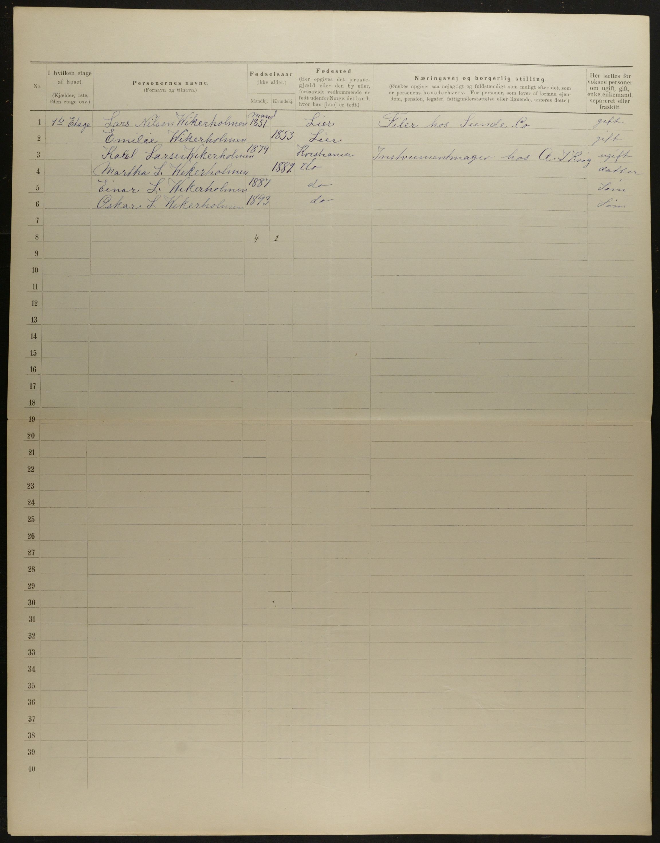 OBA, Municipal Census 1901 for Kristiania, 1901, p. 11436