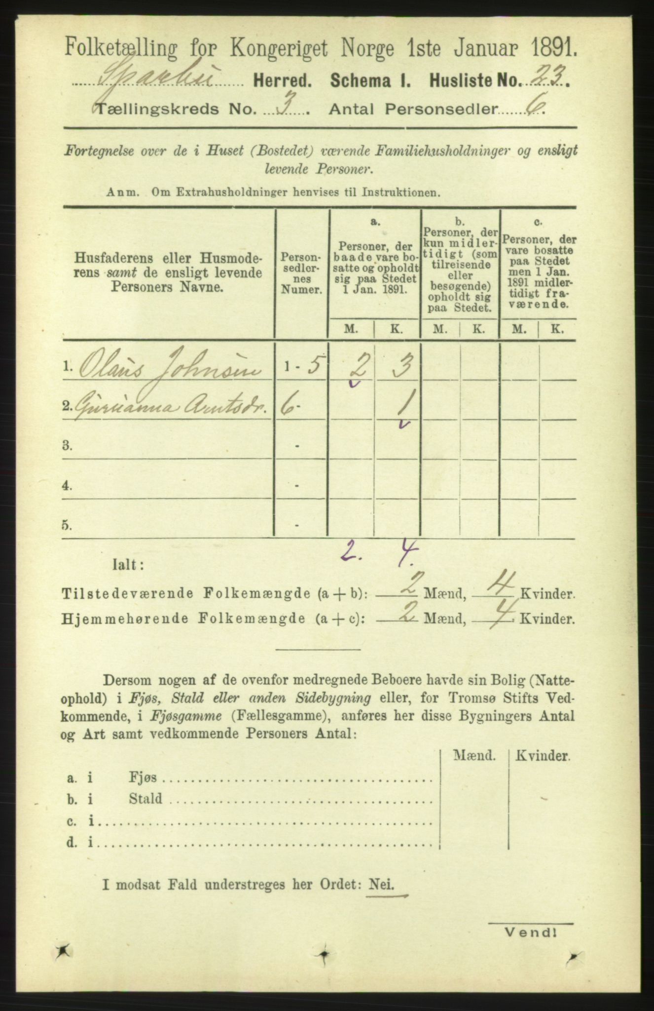 RA, 1891 census for 1731 Sparbu, 1891, p. 818