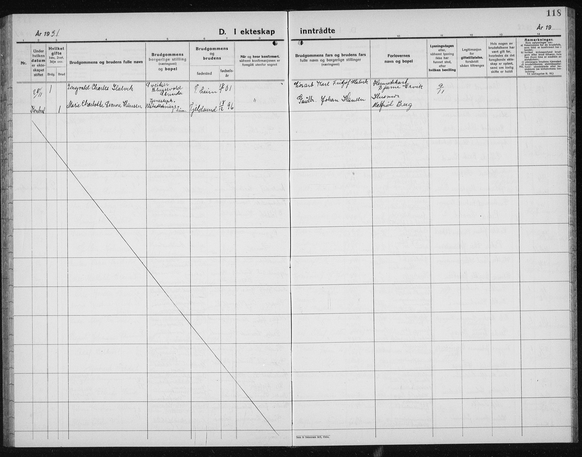 Ministerialprotokoller, klokkerbøker og fødselsregistre - Sør-Trøndelag, AV/SAT-A-1456/607/L0327: Parish register (copy) no. 607C01, 1930-1939, p. 118