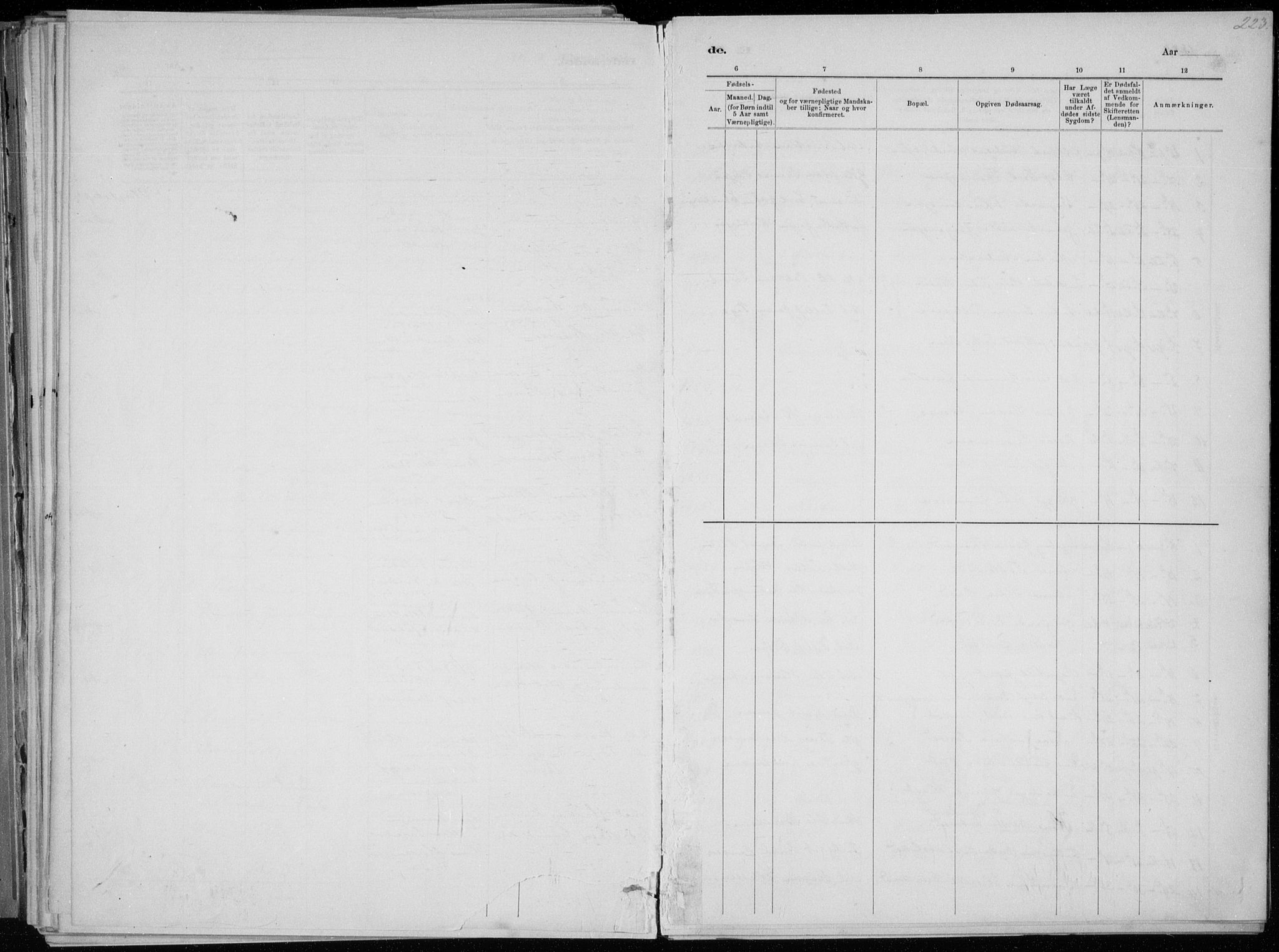 Oddernes sokneprestkontor, AV/SAK-1111-0033/F/Fa/Faa/L0009: Parish register (official) no. A 9, 1884-1896, p. 223