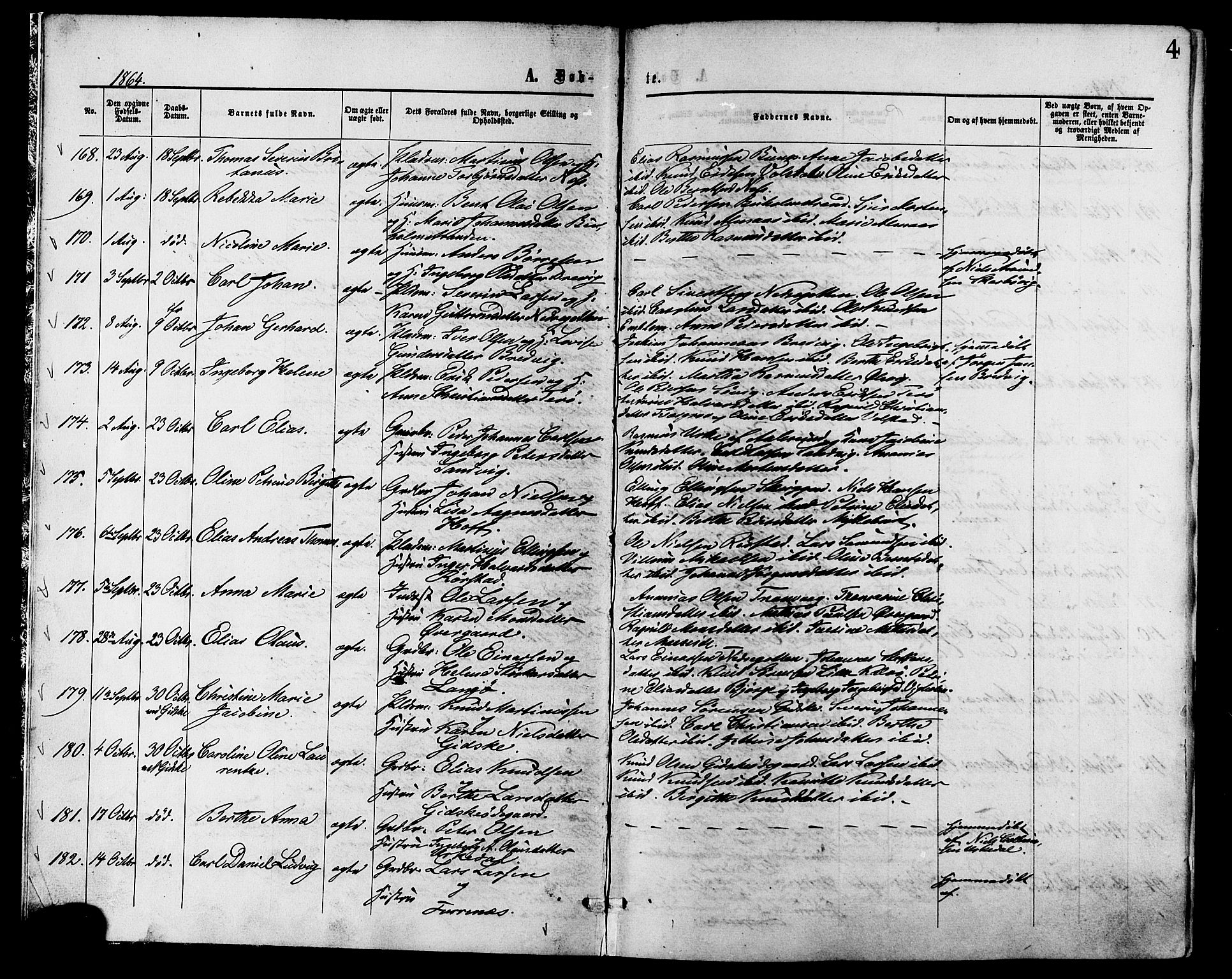 Ministerialprotokoller, klokkerbøker og fødselsregistre - Møre og Romsdal, AV/SAT-A-1454/528/L0399: Parish register (official) no. 528A10, 1864-1879, p. 4