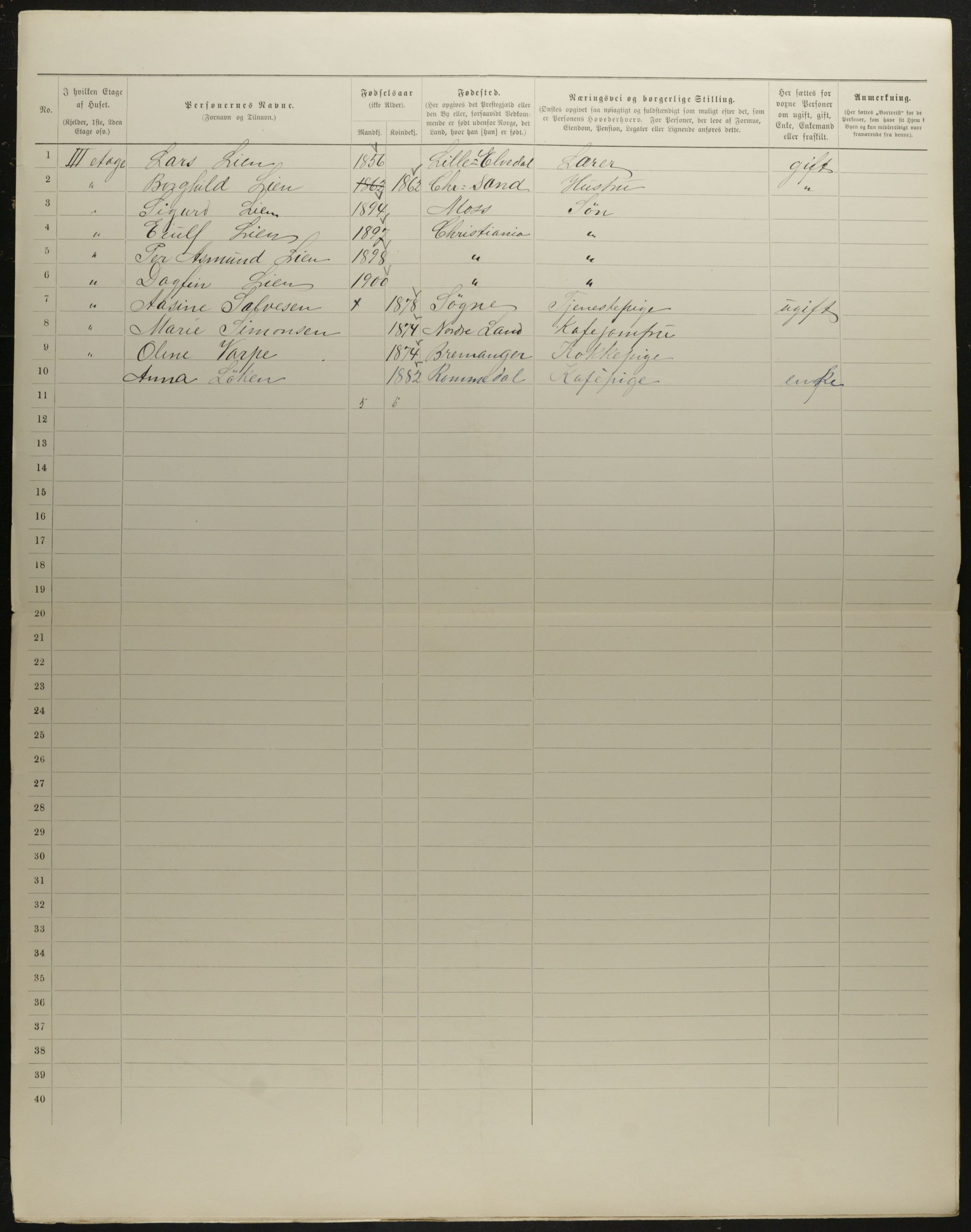 OBA, Municipal Census 1901 for Kristiania, 1901, p. 6454